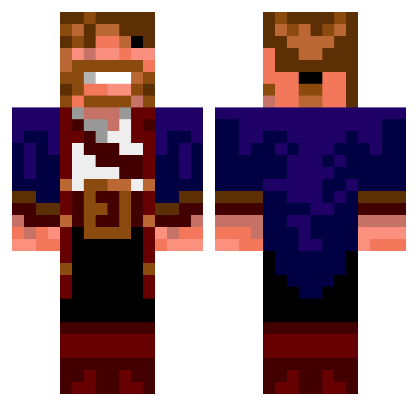 leitederato Minecraft skin, front and back view