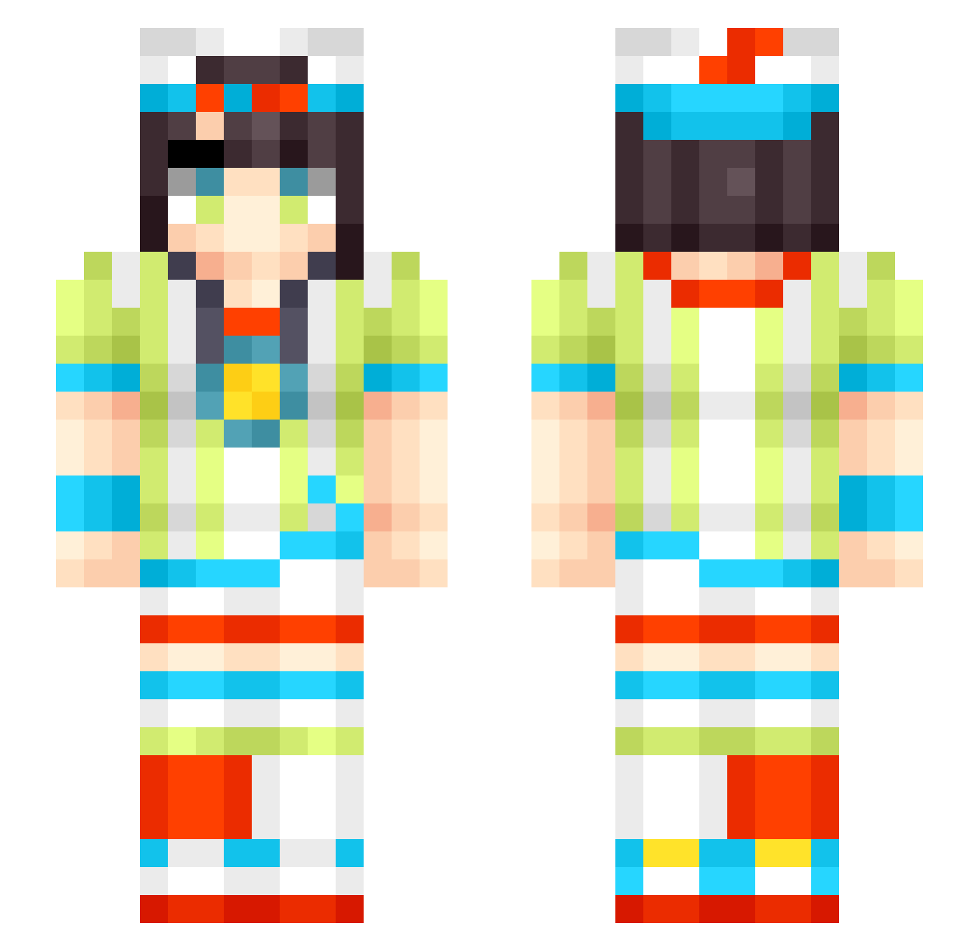Mhiyakosenpai Minecraft skin, front and back view