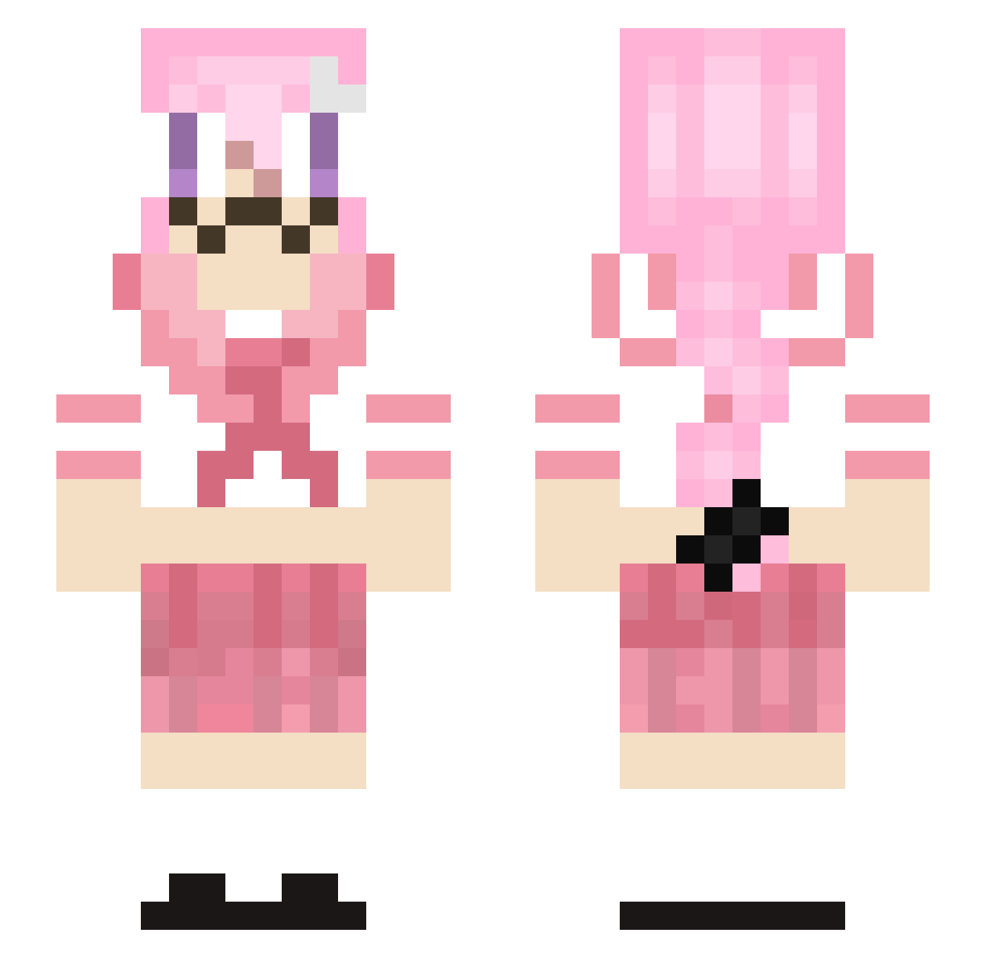 Facialfeatures Minecraft skin, front and back view