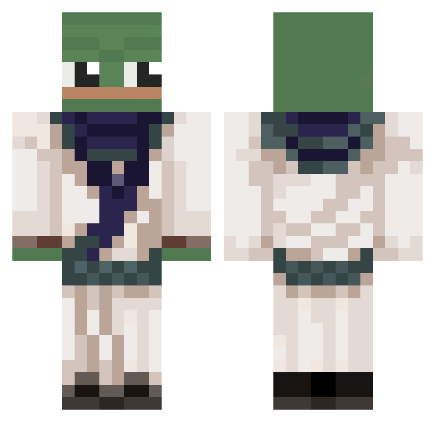 lS4NT1l Minecraft skin, front and back view