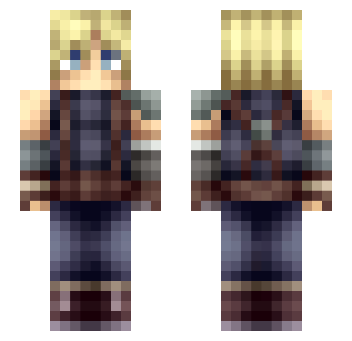 kurrou Minecraft skin, front and back view
