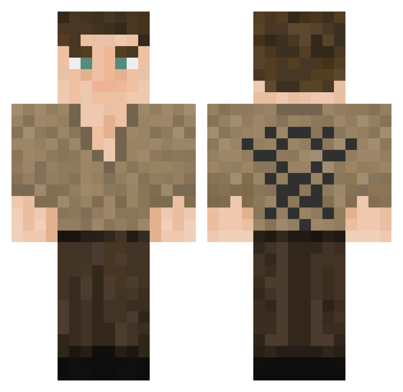 GICS2 Minecraft skin, front and back view