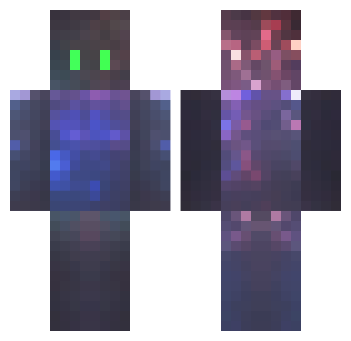 Athens Minecraft skin, front and back view