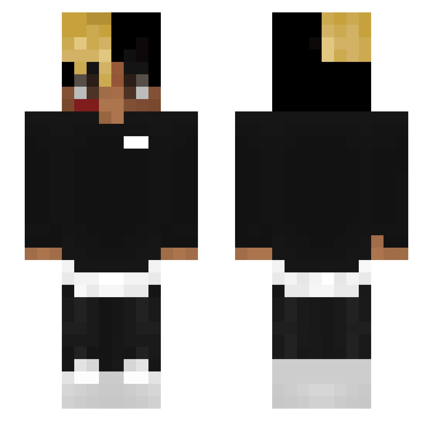 Weanoff Minecraft skin, front and back view