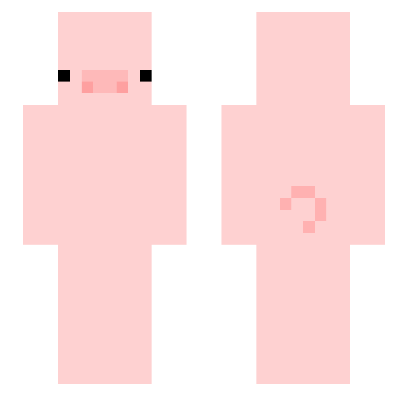 wrongplaces Minecraft skin, front and back view