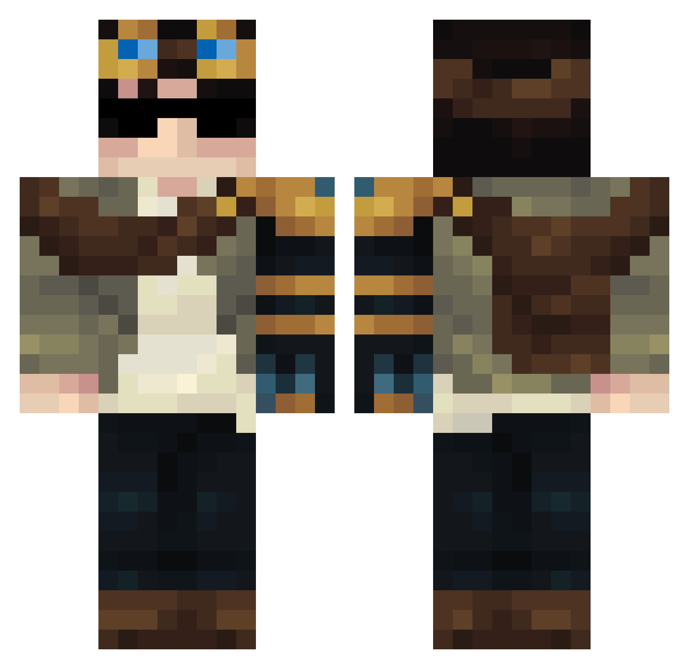 NotLegendOP Minecraft skin, front and back view