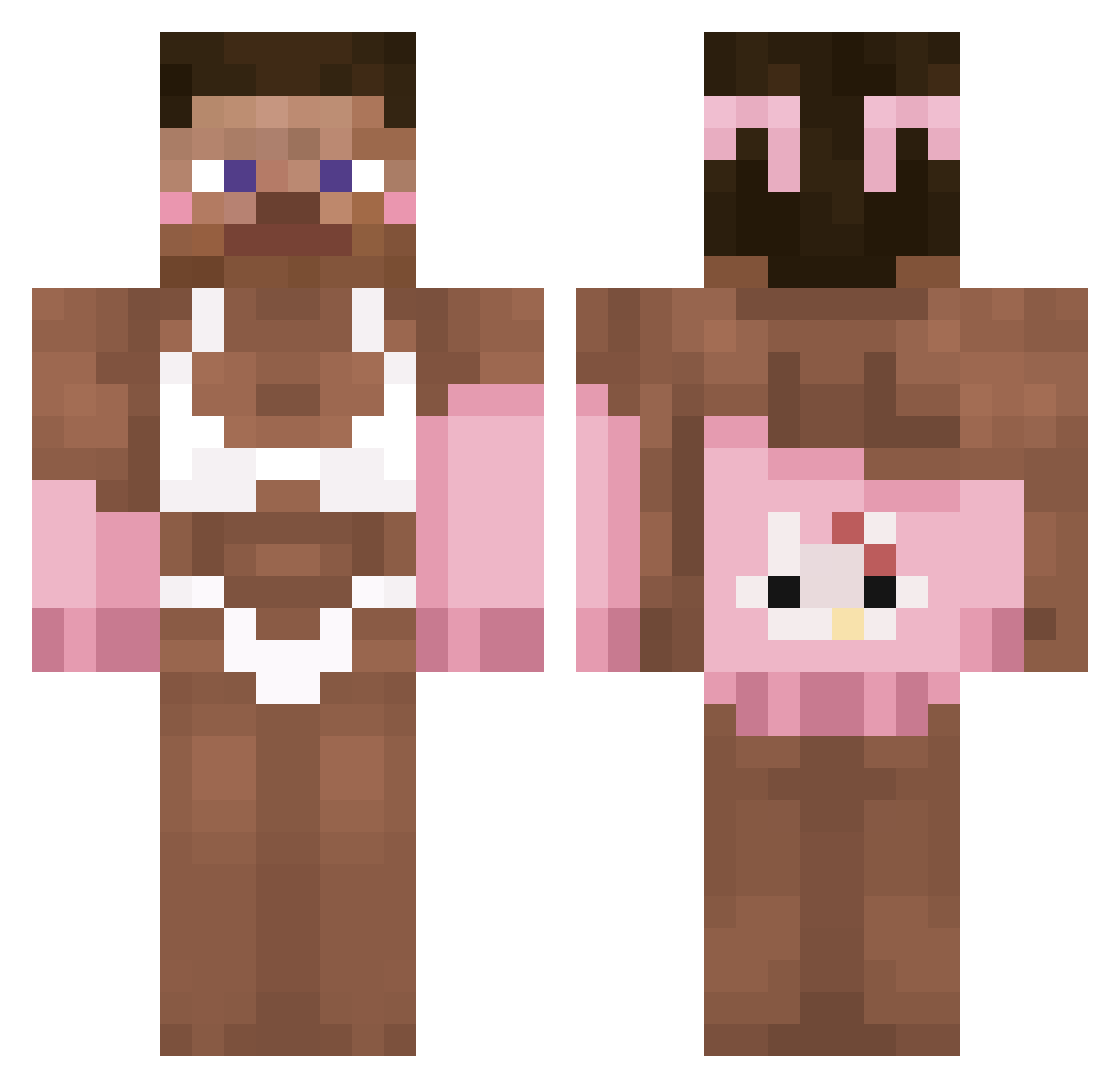 M1crowav3 Minecraft skin, front and back view
