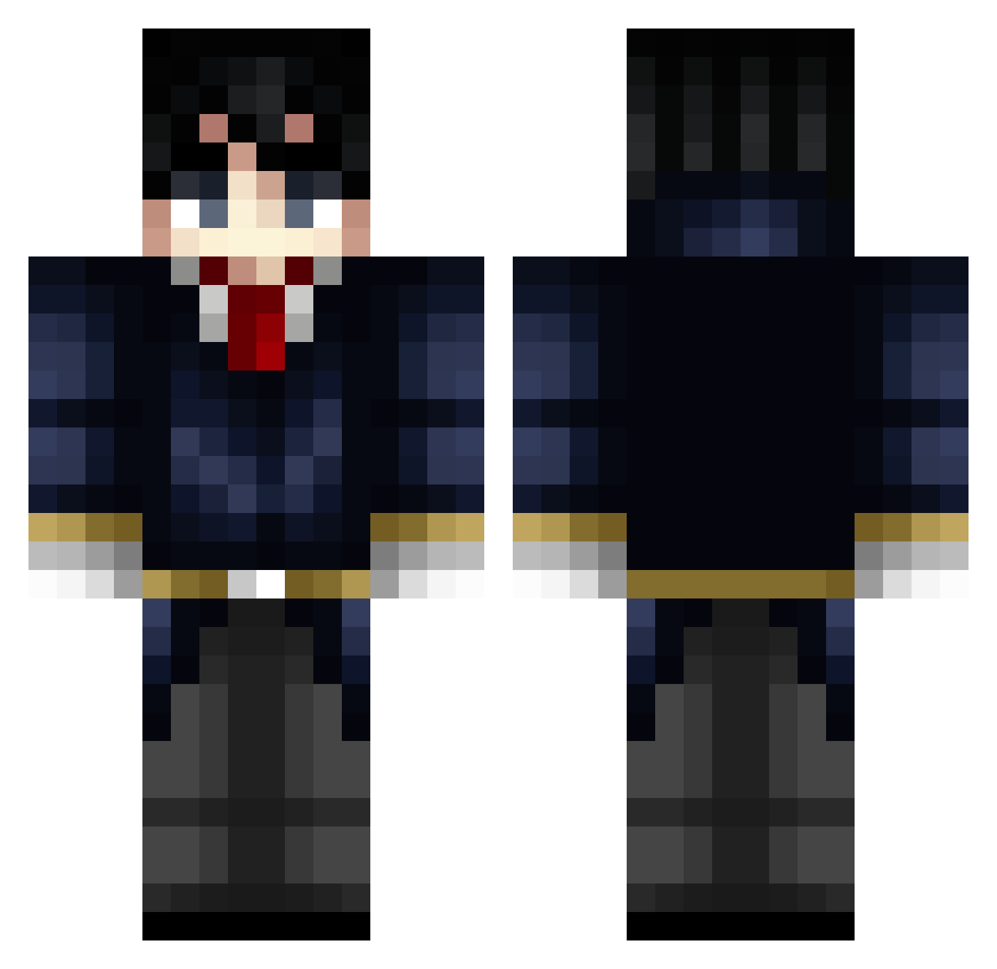 HernYee Minecraft skin, front and back view