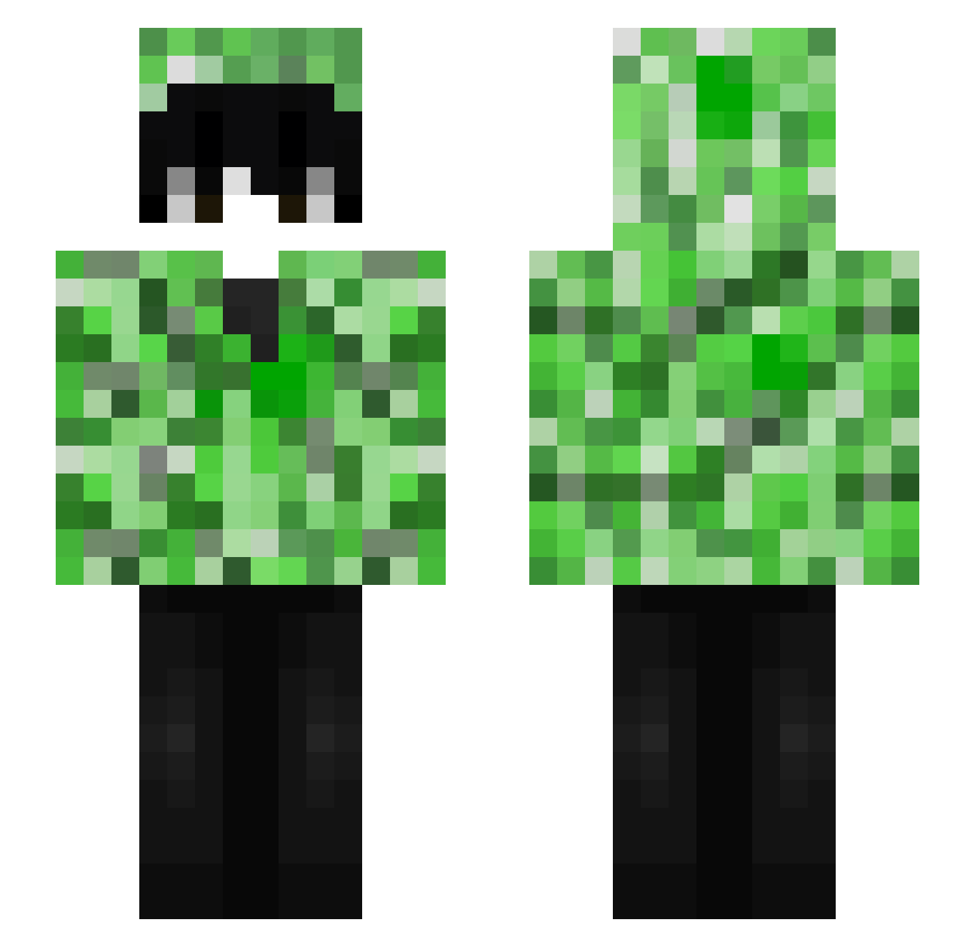 Lixhaa Minecraft skin, front and back view