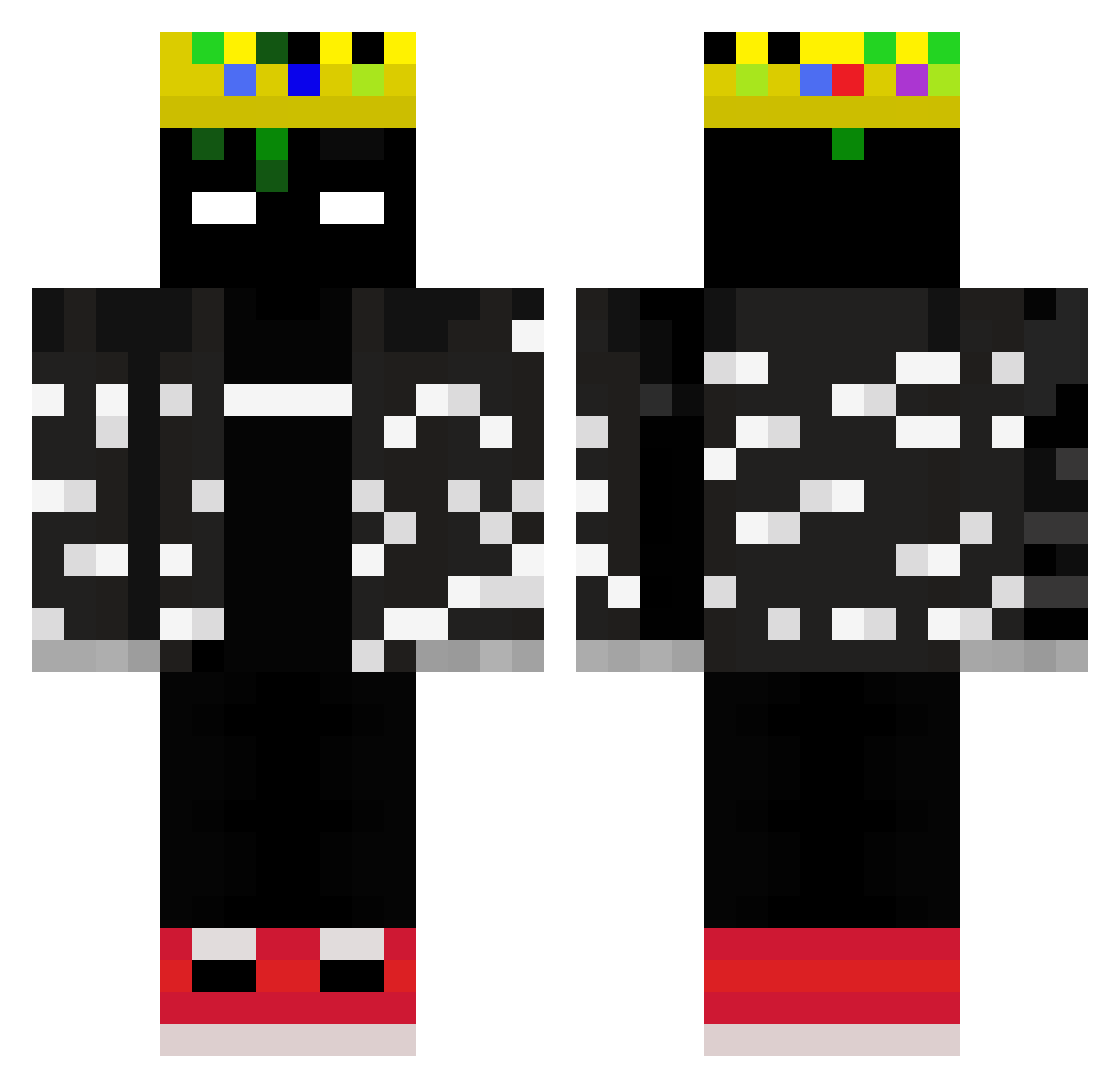Zapin Minecraft skin, front and back view