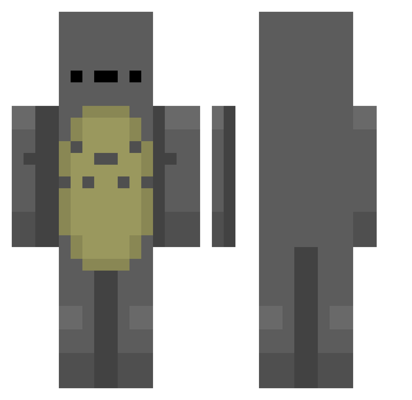 99caspar Minecraft skin, front and back view