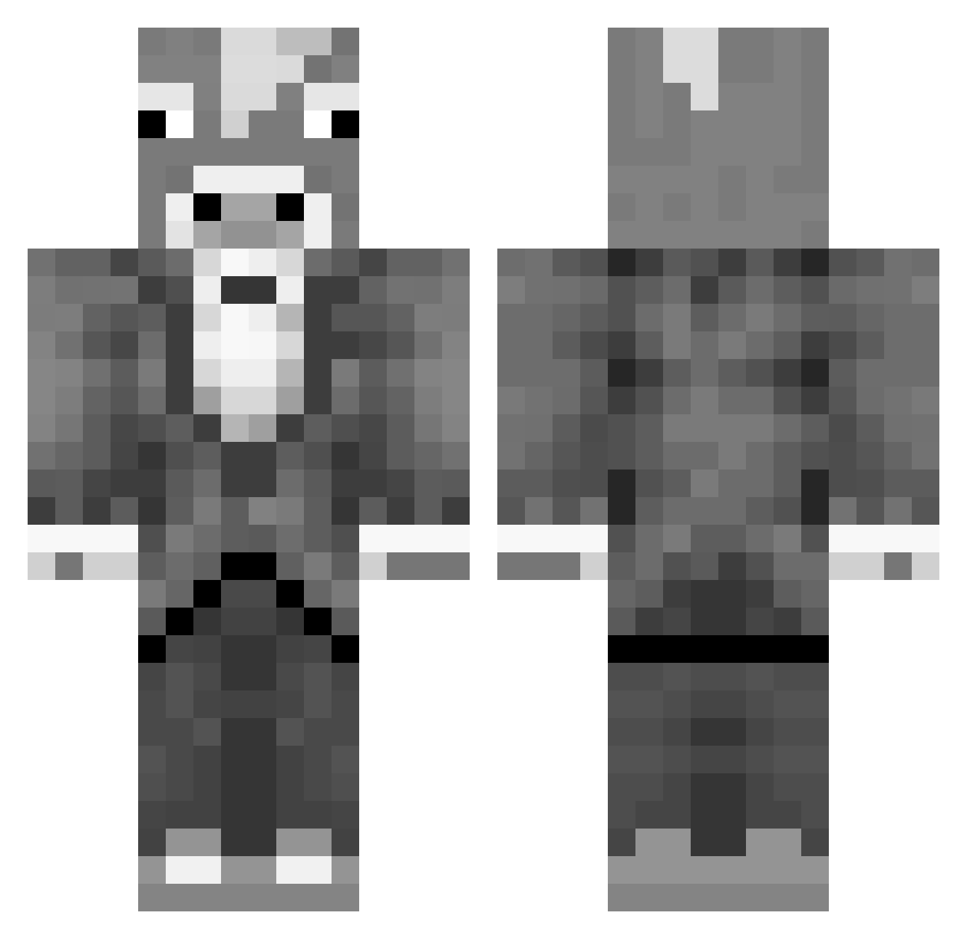 SuperCow Minecraft skin, front and back view