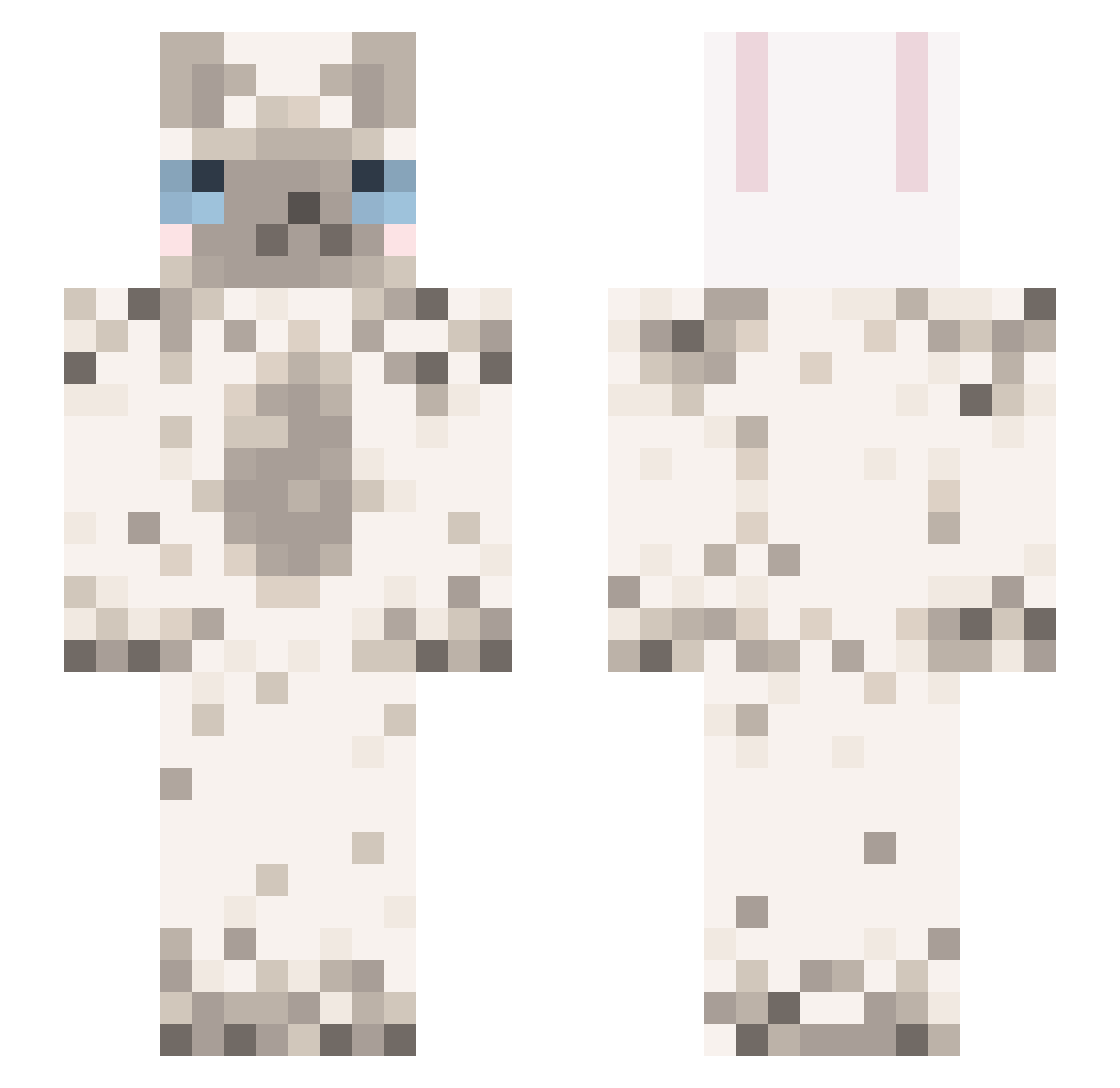 ohtabby Minecraft skin, front and back view