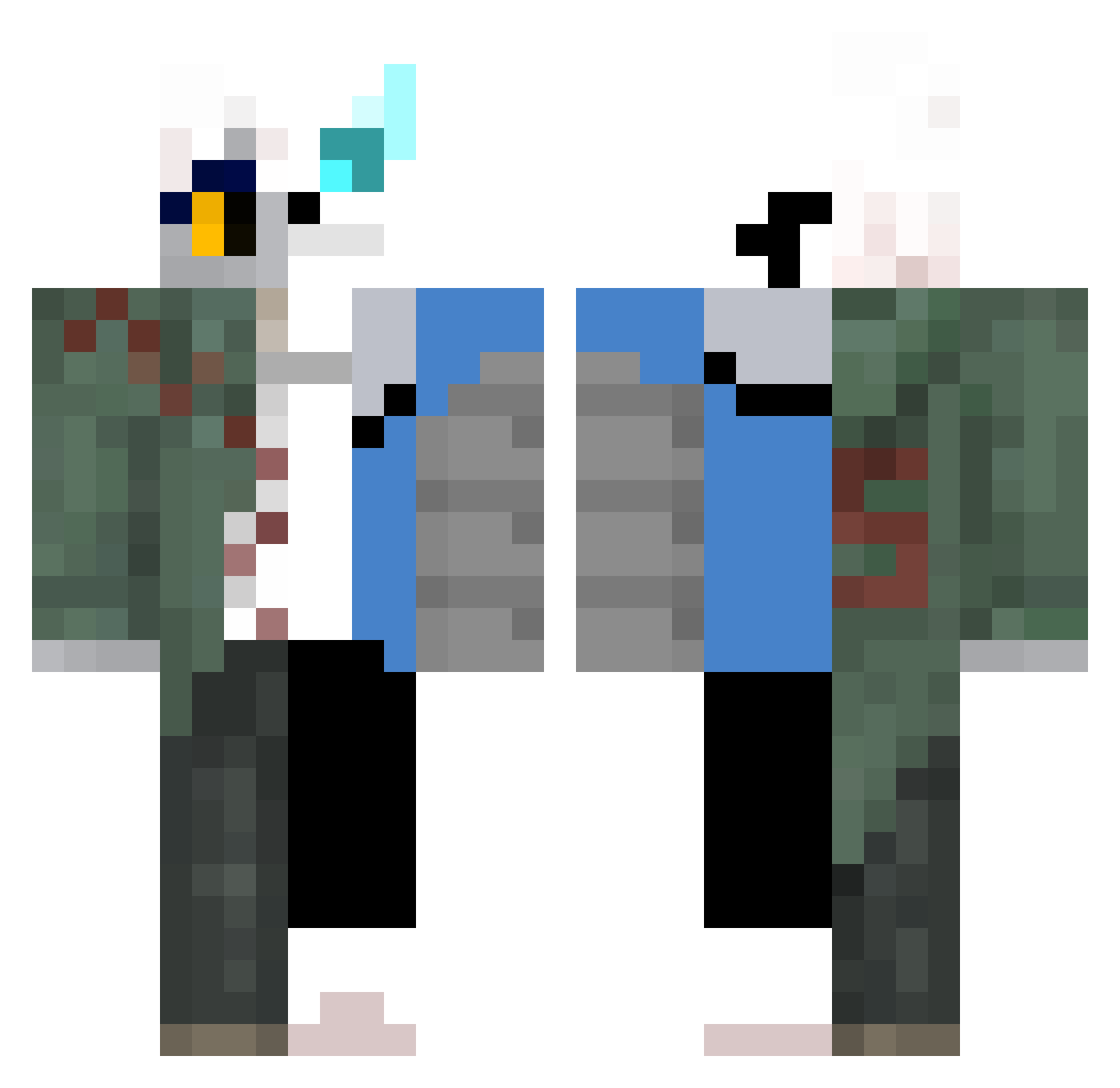 SansmaedaSerket Minecraft skin, front and back view