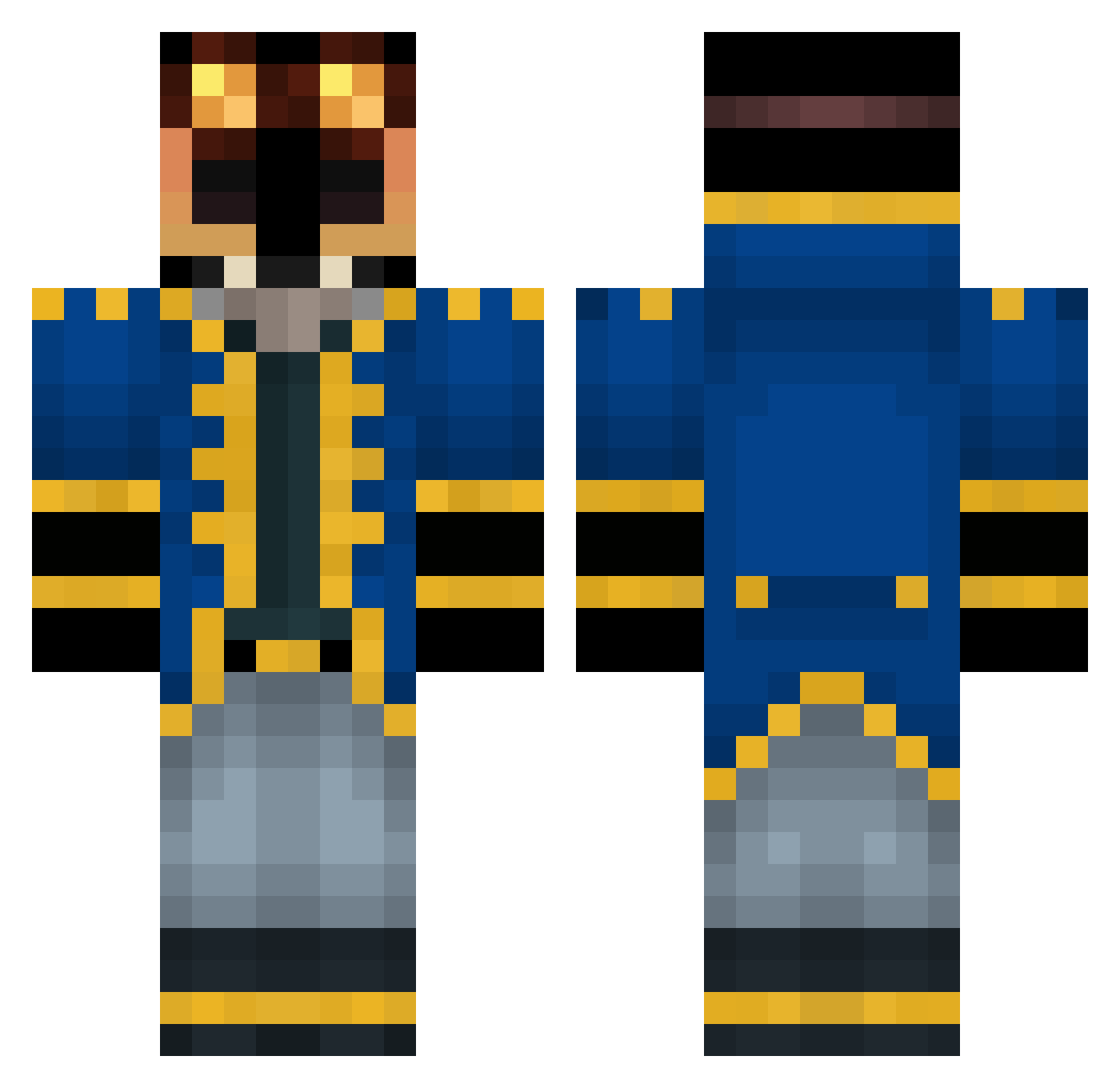 whtefirewolf Minecraft skin, front and back view