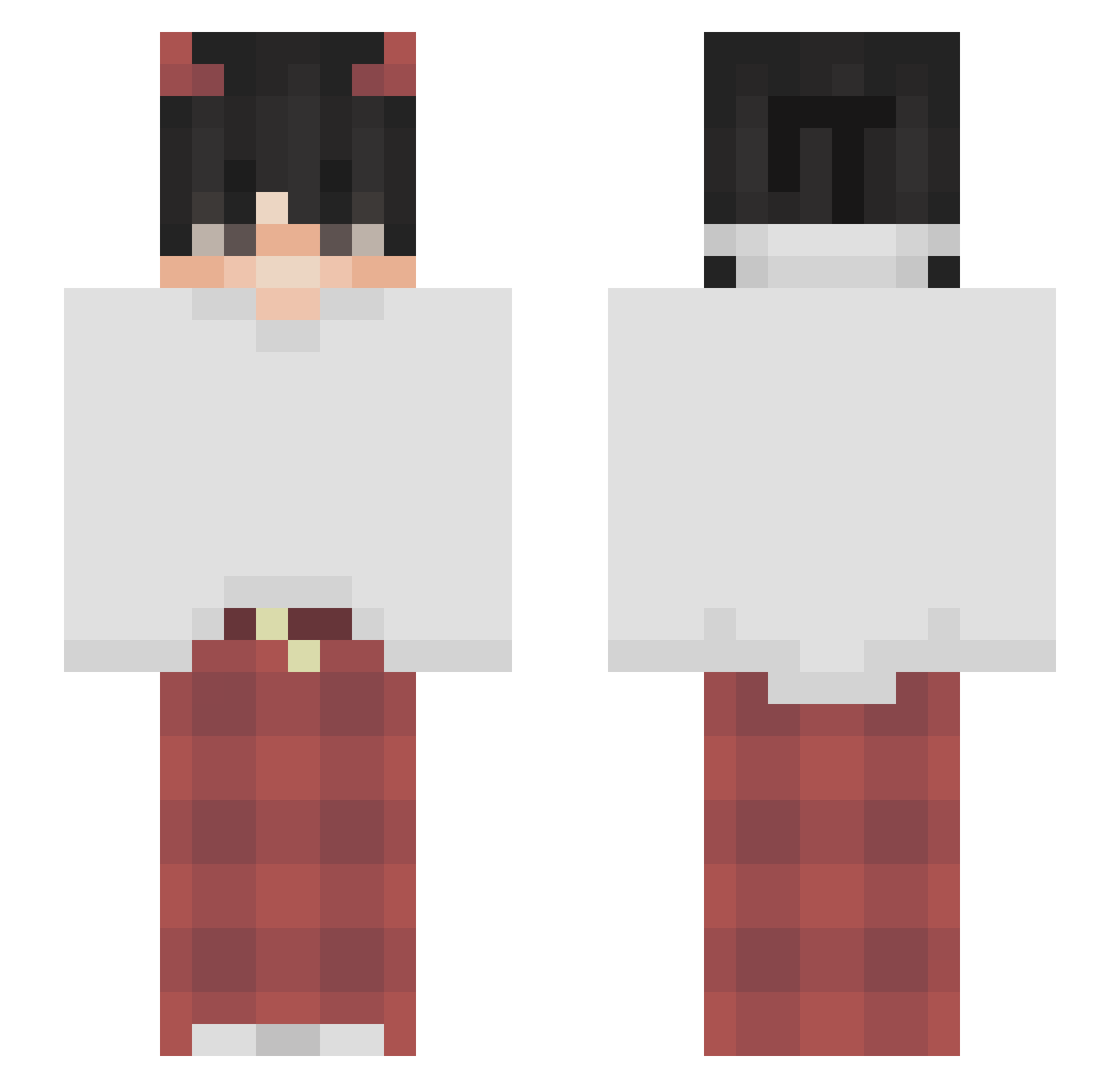 Spicymists Minecraft skin, front and back view