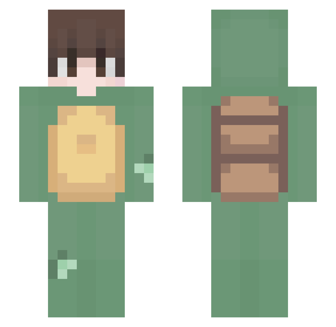 Varky Minecraft skin, front and back view