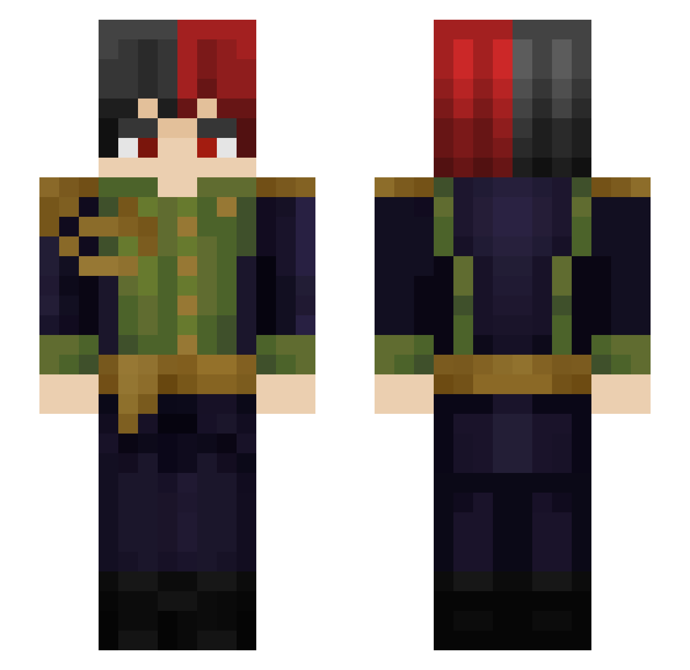 WildCard0777 Minecraft skin, front and back view