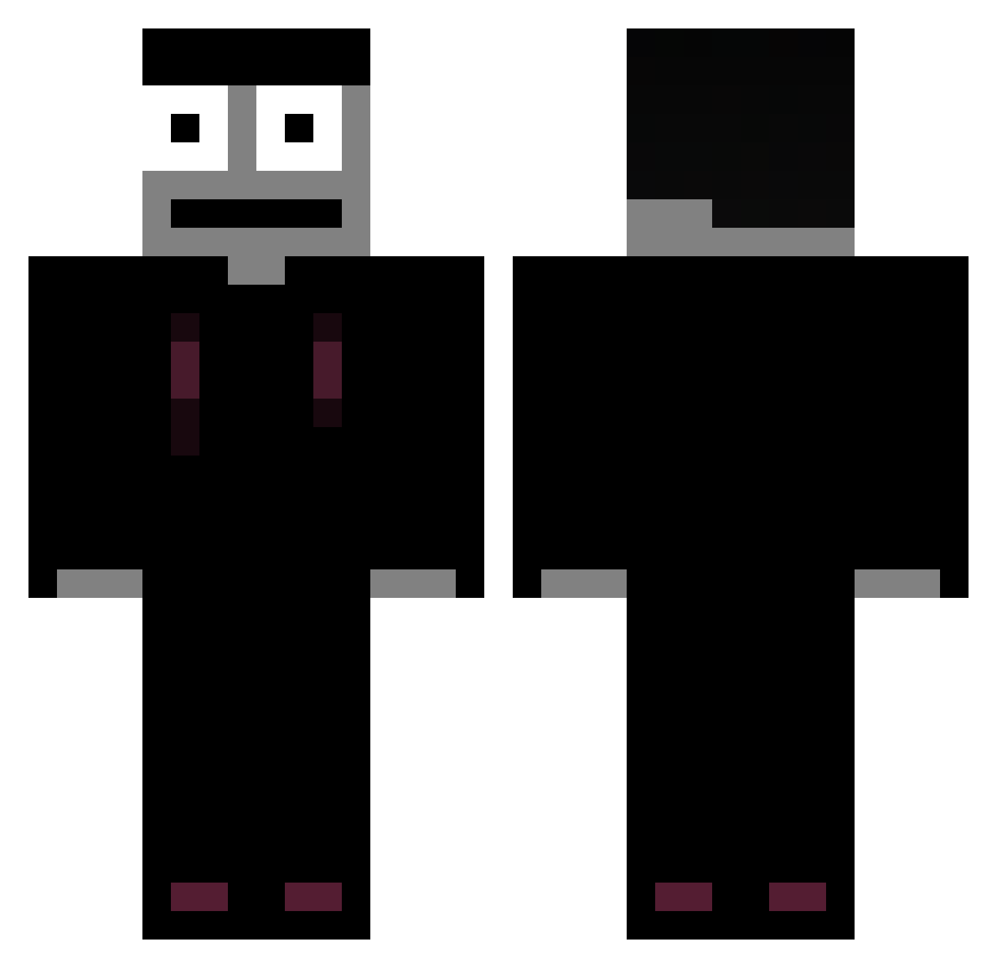 tqreq Minecraft skin, front and back view
