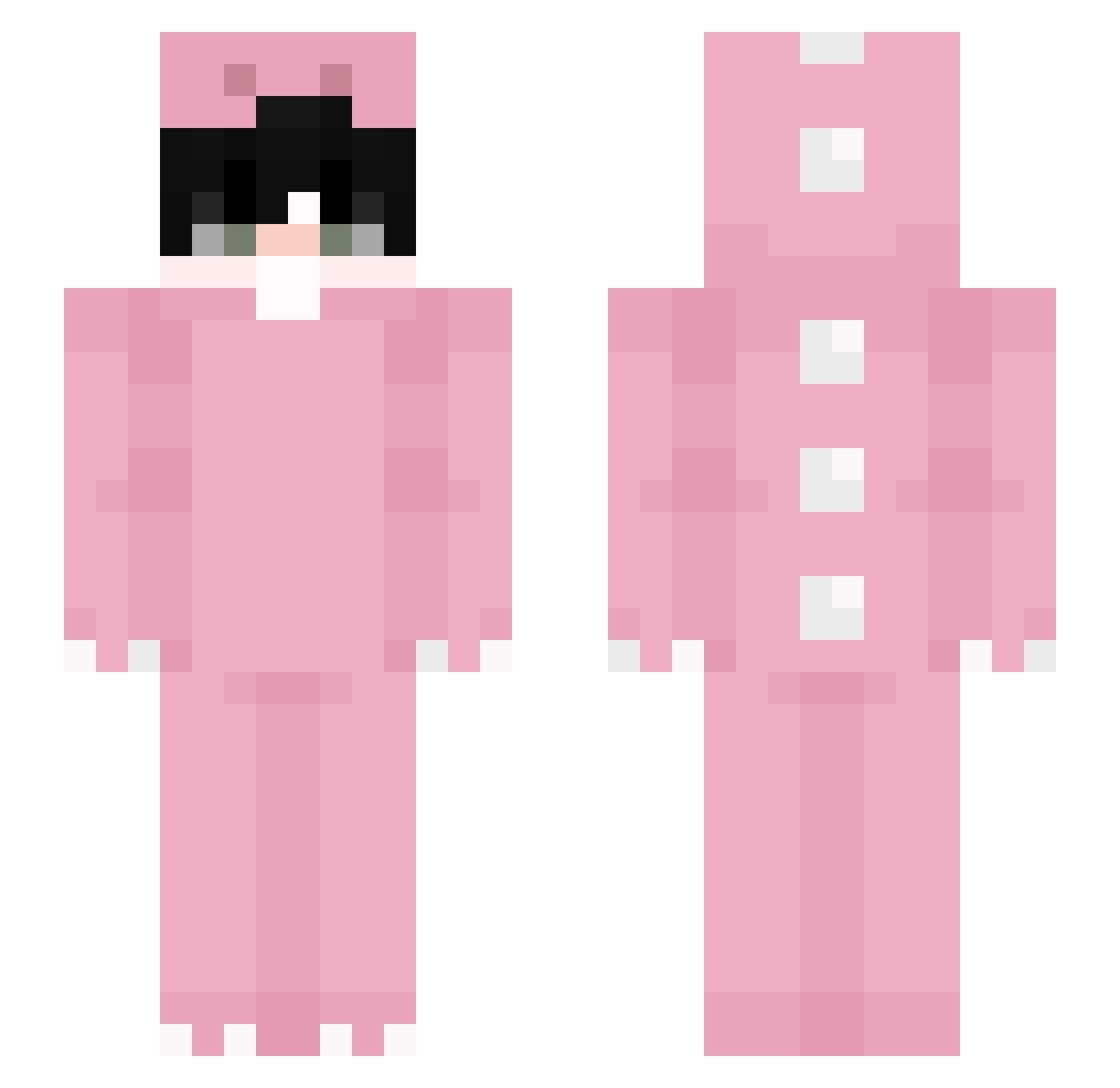 Vaexcy Minecraft skin, front and back view