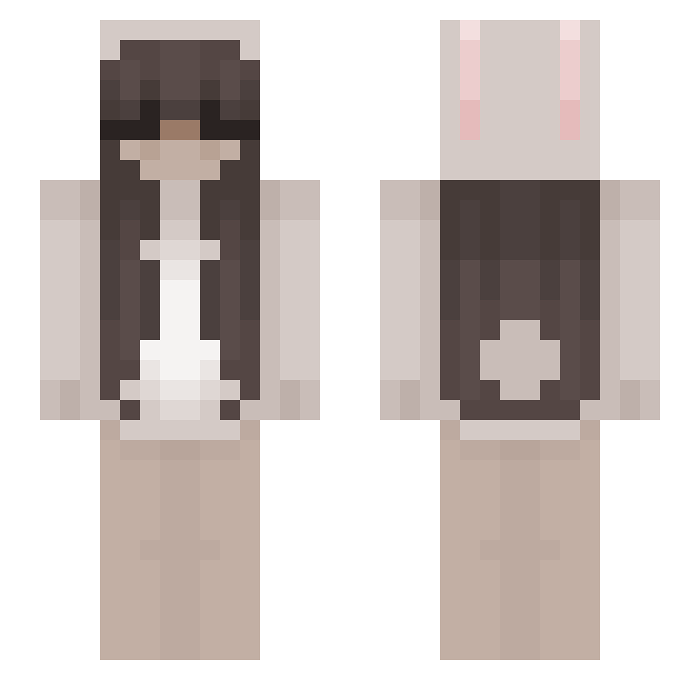 youlovekiko Minecraft skin, front and back view