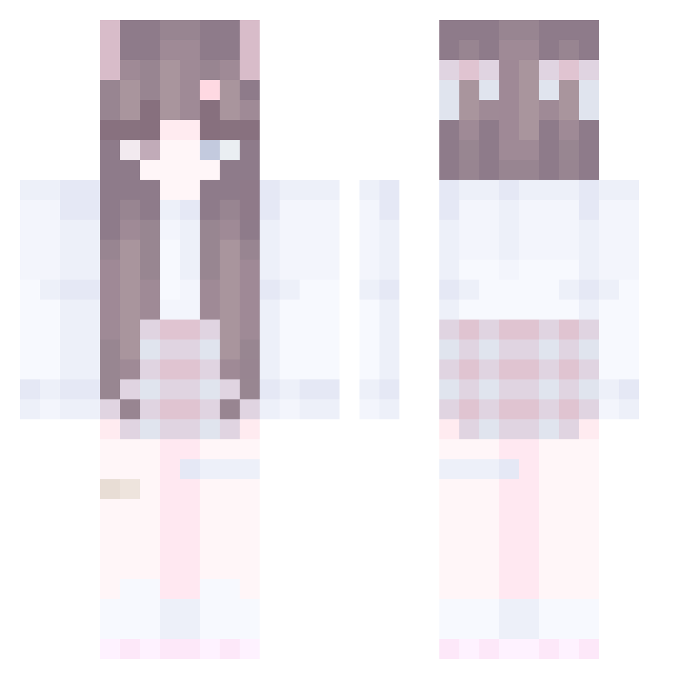 PolarisFly Minecraft skin, front and back view