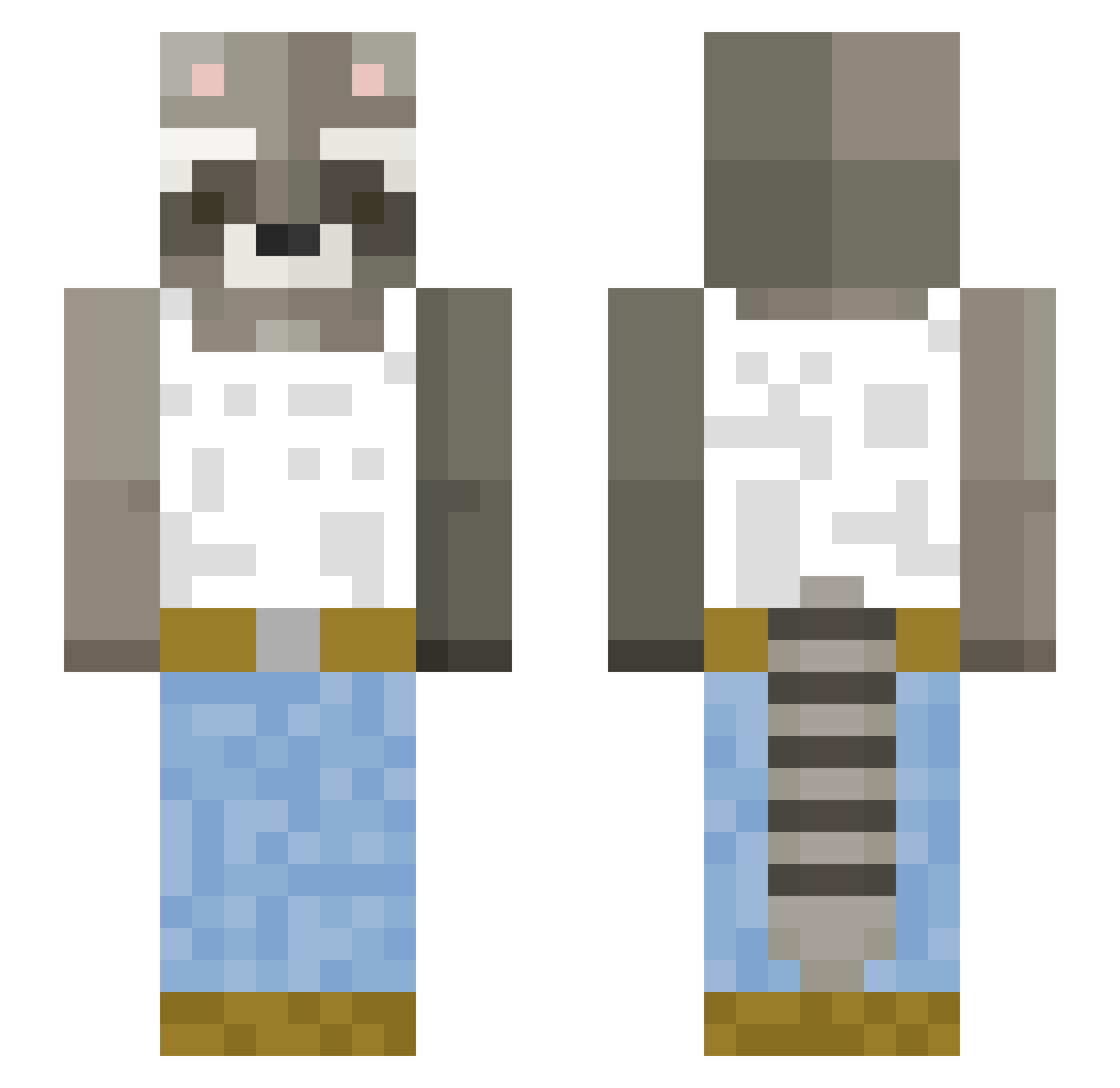 BuggieSmall Minecraft skin, front and back view