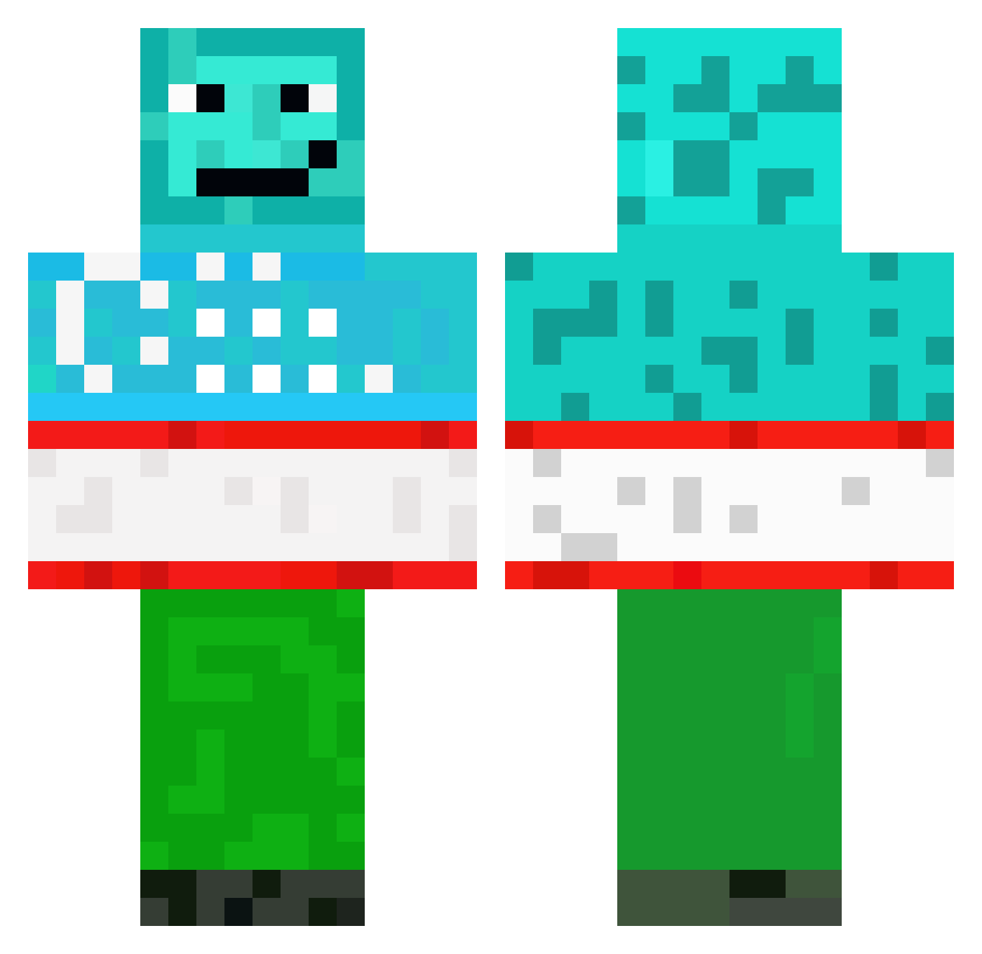 Ululate Minecraft skin, front and back view