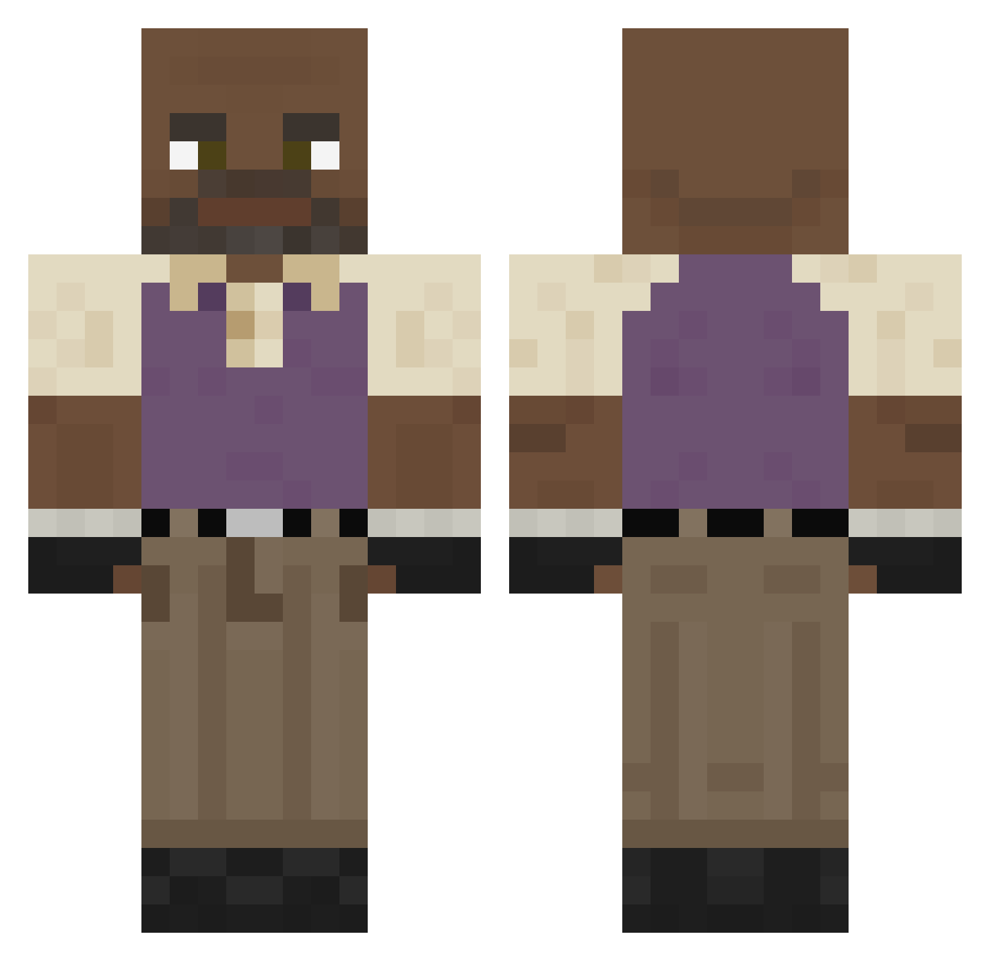 vuiesa Minecraft skin, front and back view