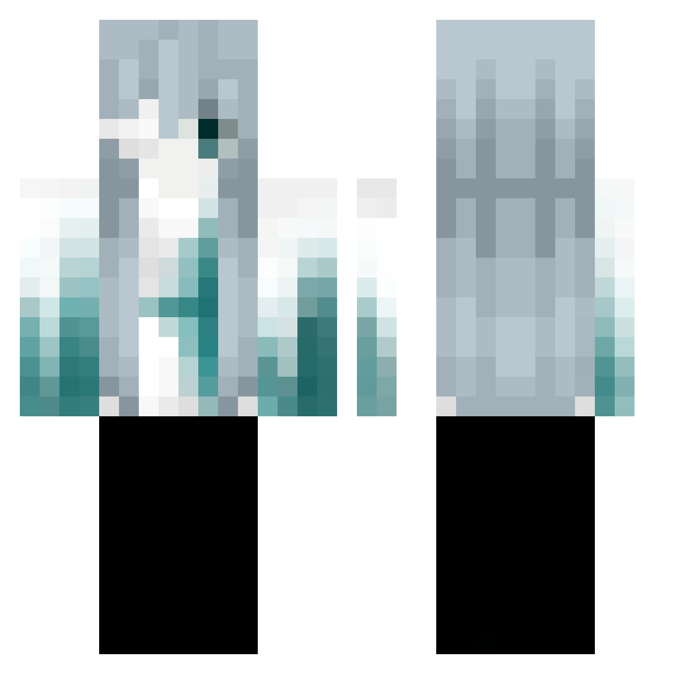 unluckies Minecraft skin, front and back view