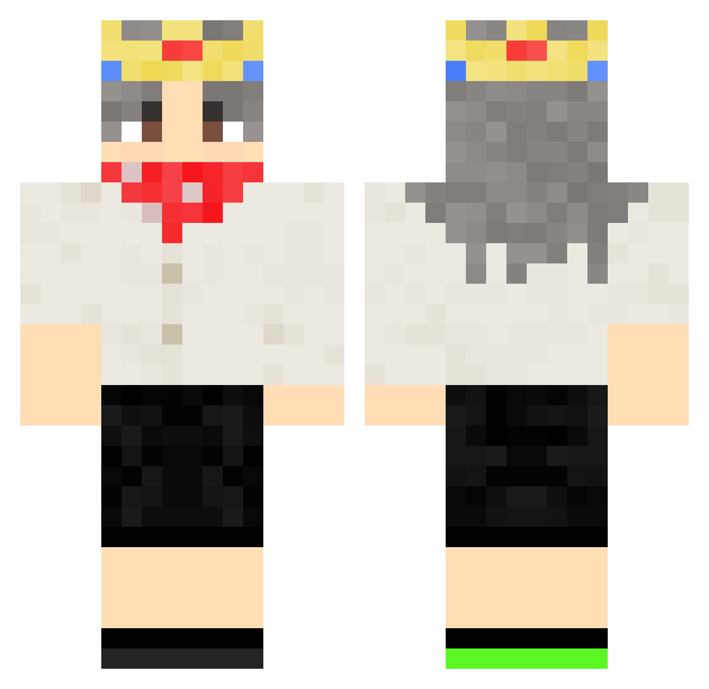 VeryFatNeek Minecraft skin, front and back view