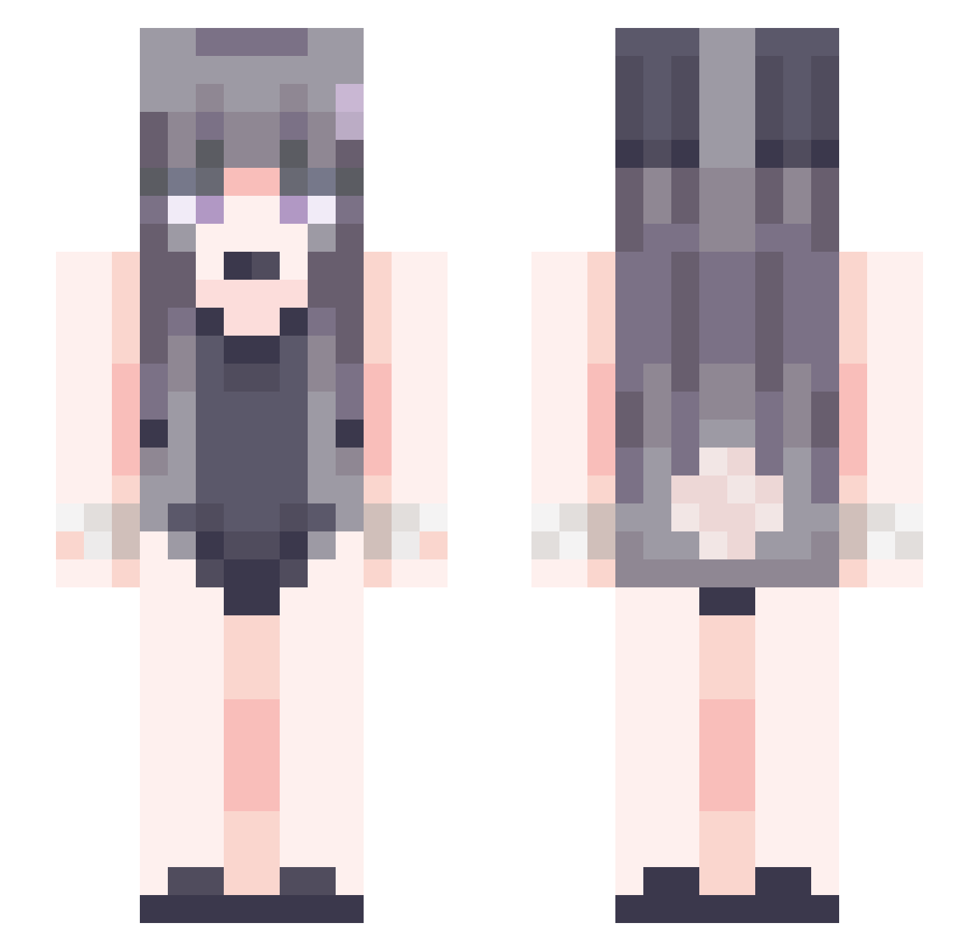Snippperz Minecraft skin, front and back view
