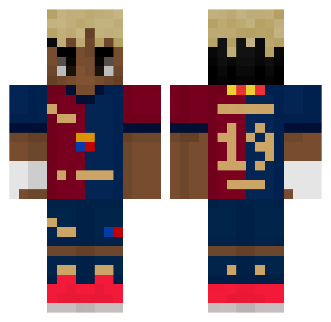 KelvoDal Minecraft skin, front and back view