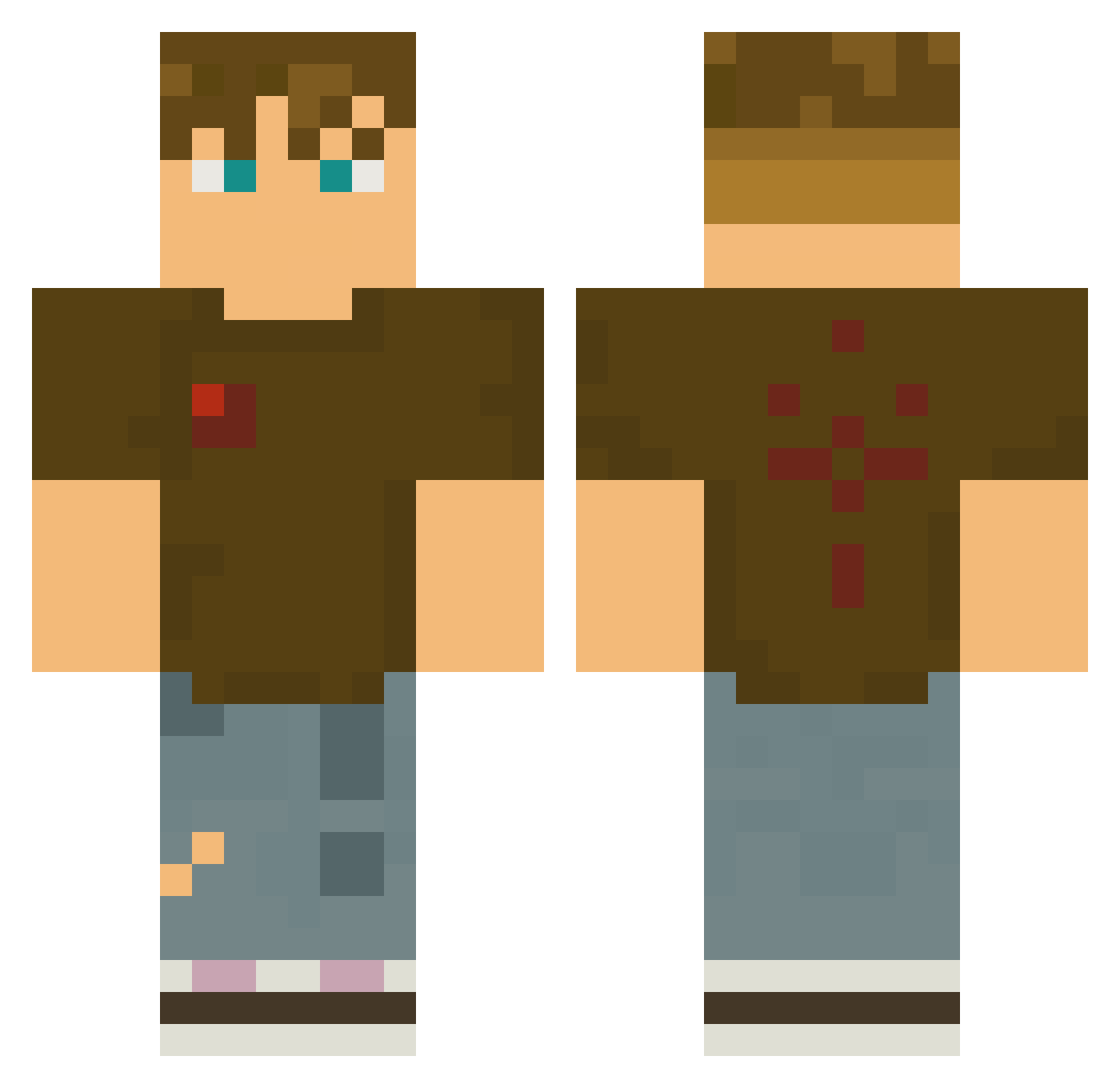 waveinn Minecraft skin, front and back view