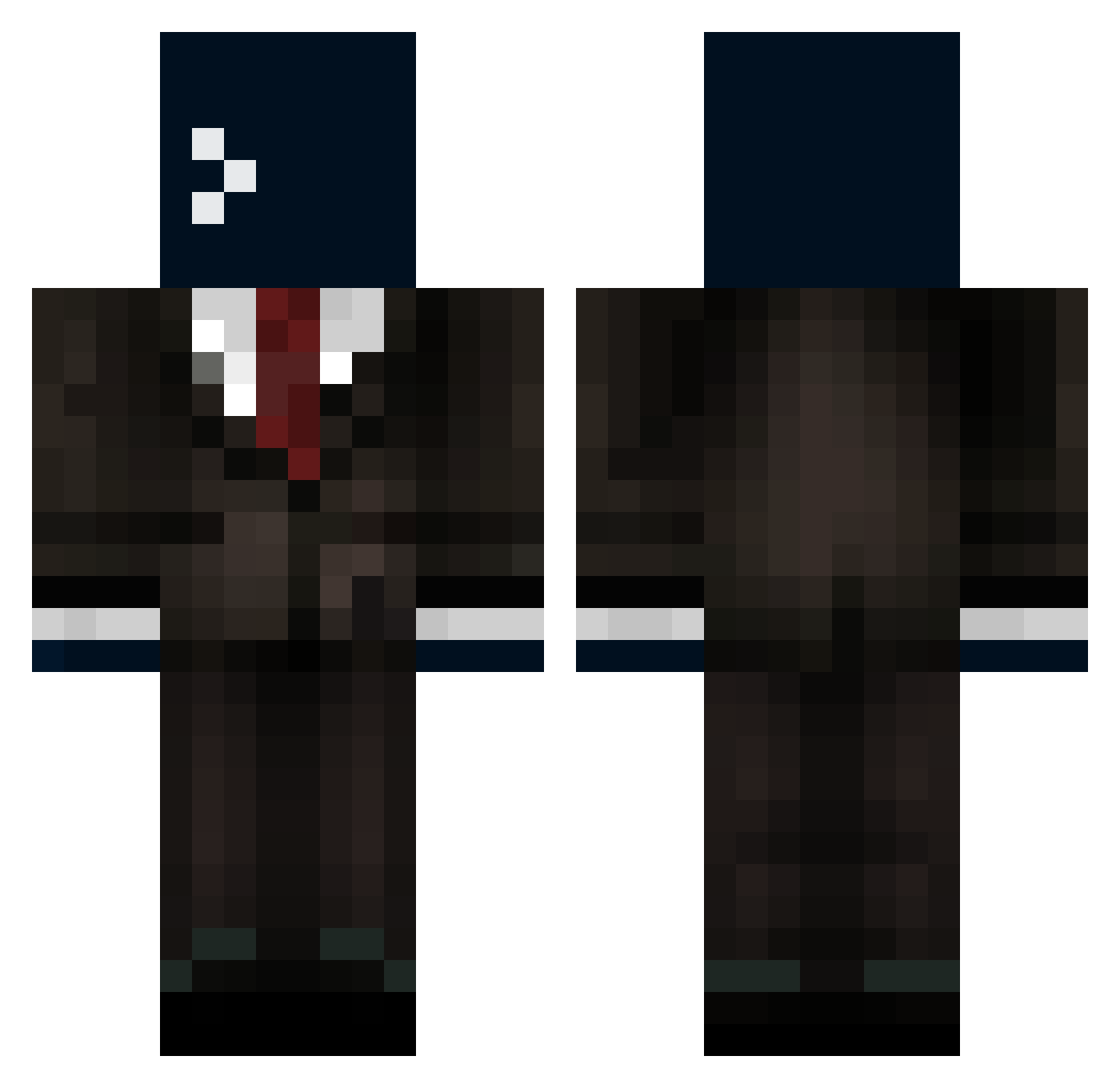 MAD0KANAM3 Minecraft skin, front and back view