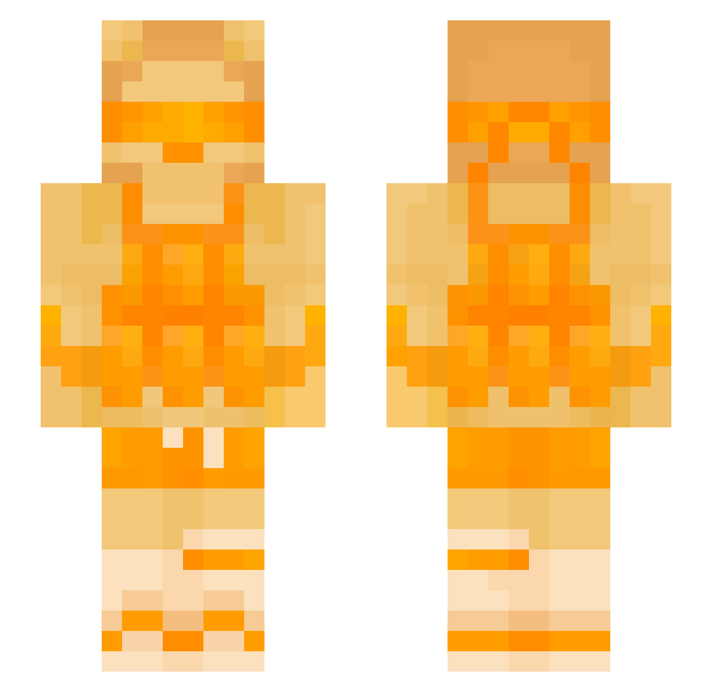 pxyzn Minecraft skin, front and back view
