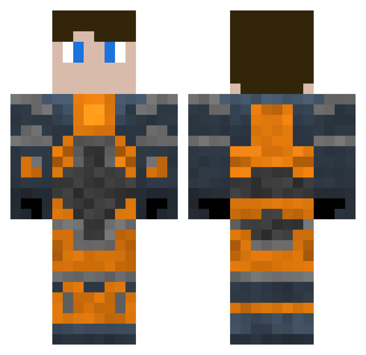 Monkeyboyx10 Minecraft skin, front and back view