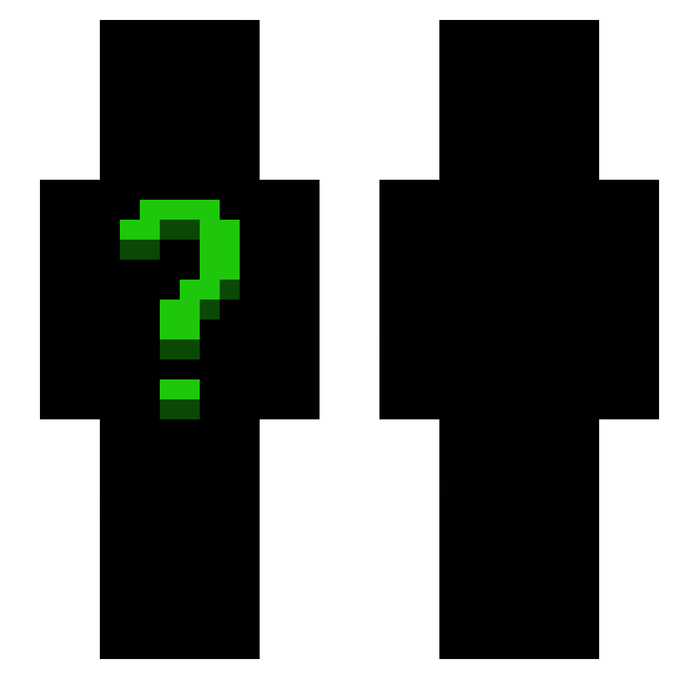 GL1tchYTMC Minecraft skin, front and back view