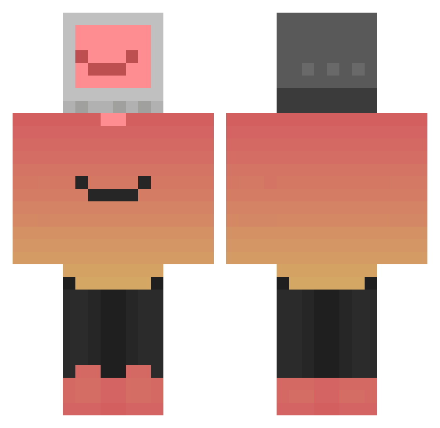 DarkMheher Minecraft skin, front and back view