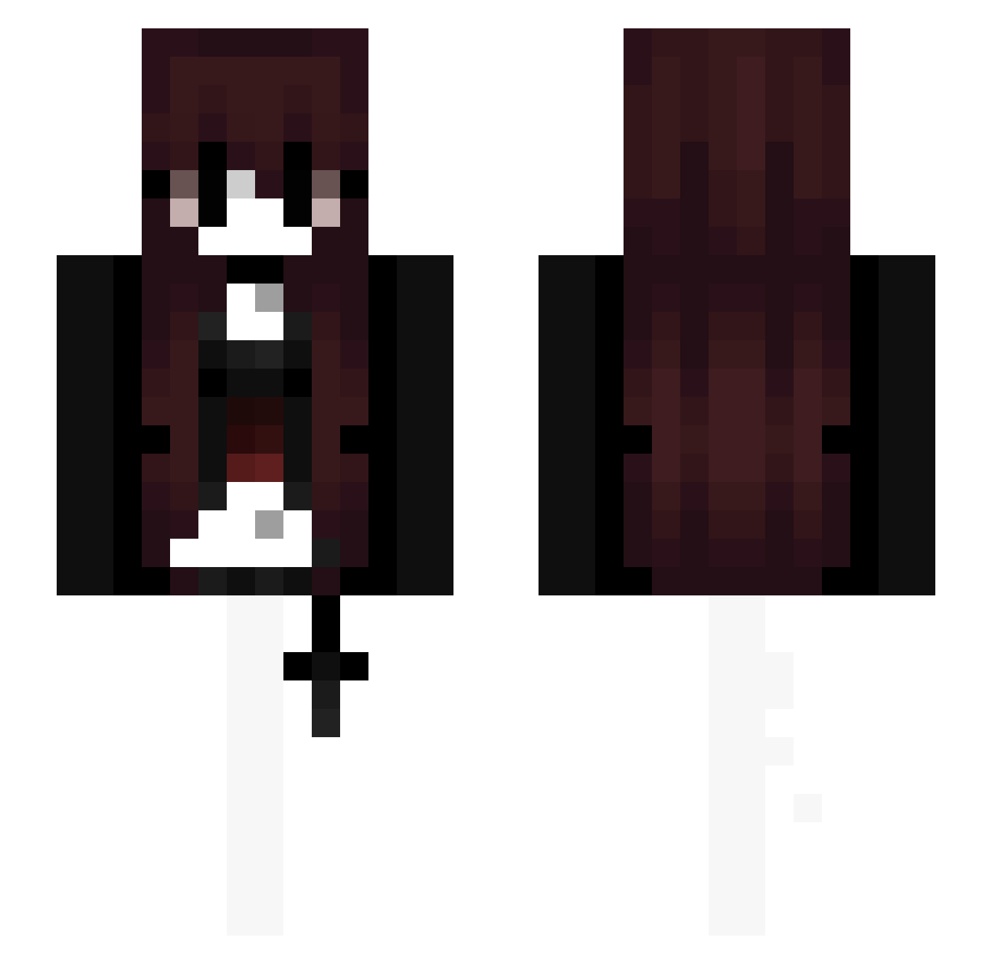 luvvsickCoffin Minecraft skin, front and back view