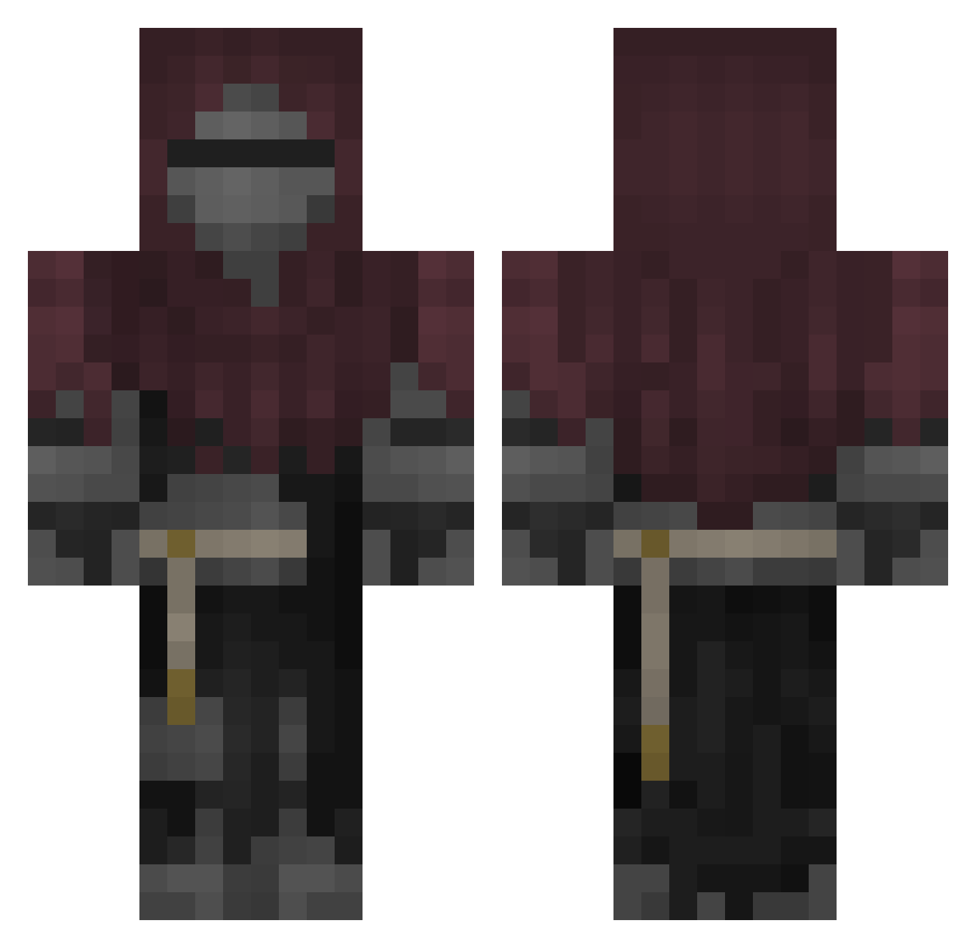 PottiusBoyus Minecraft skin, front and back view