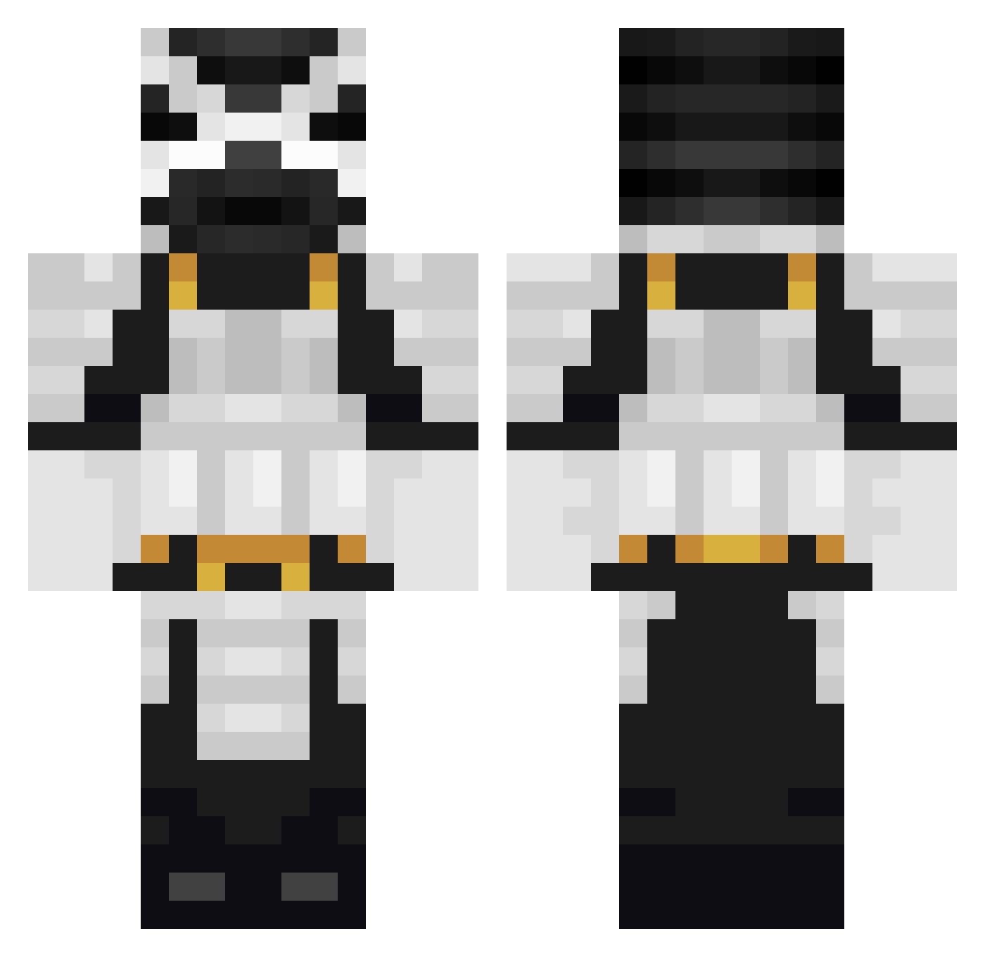Lefolki Minecraft skin, front and back view