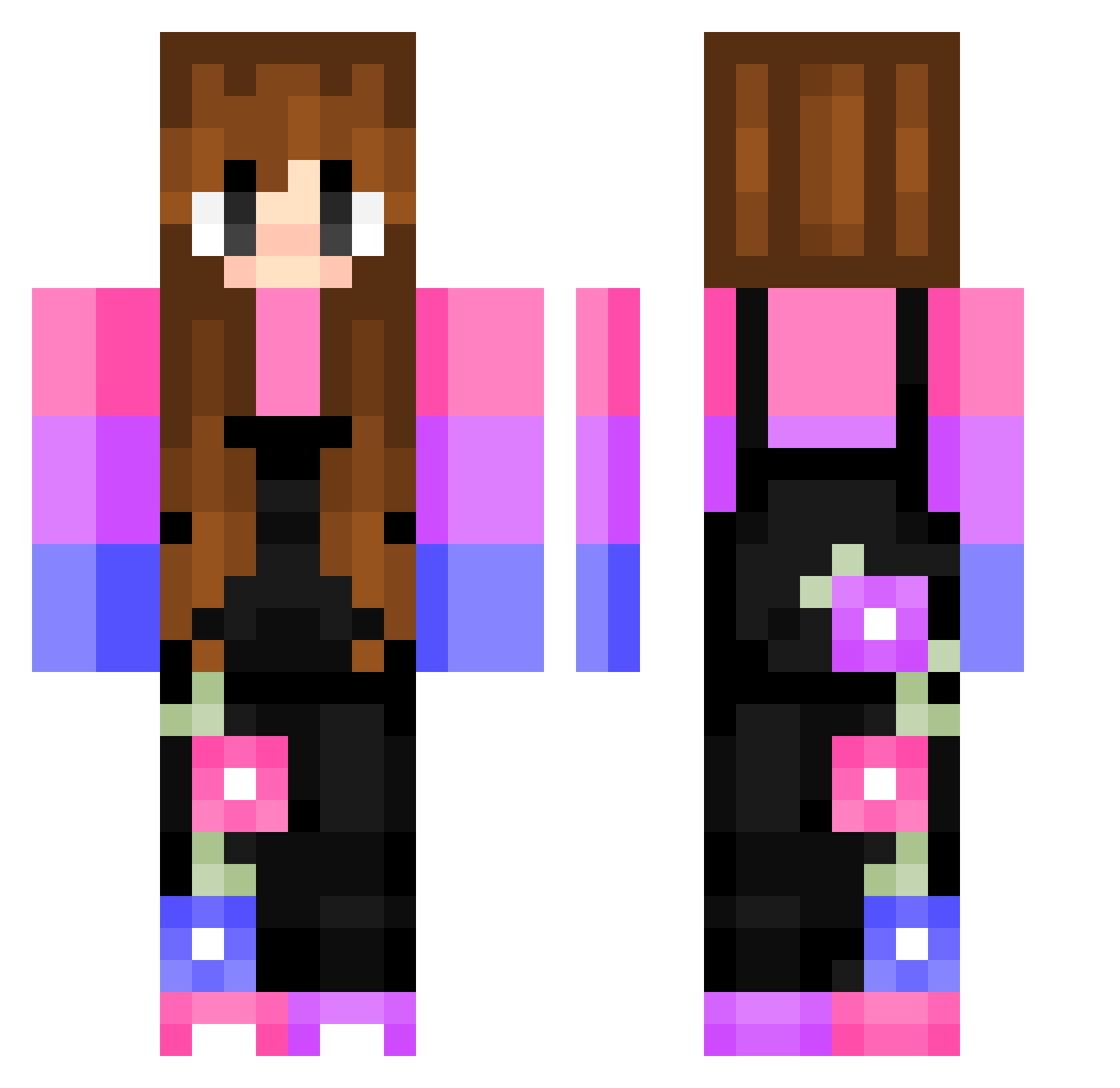 Miracullo Minecraft skin, front and back view