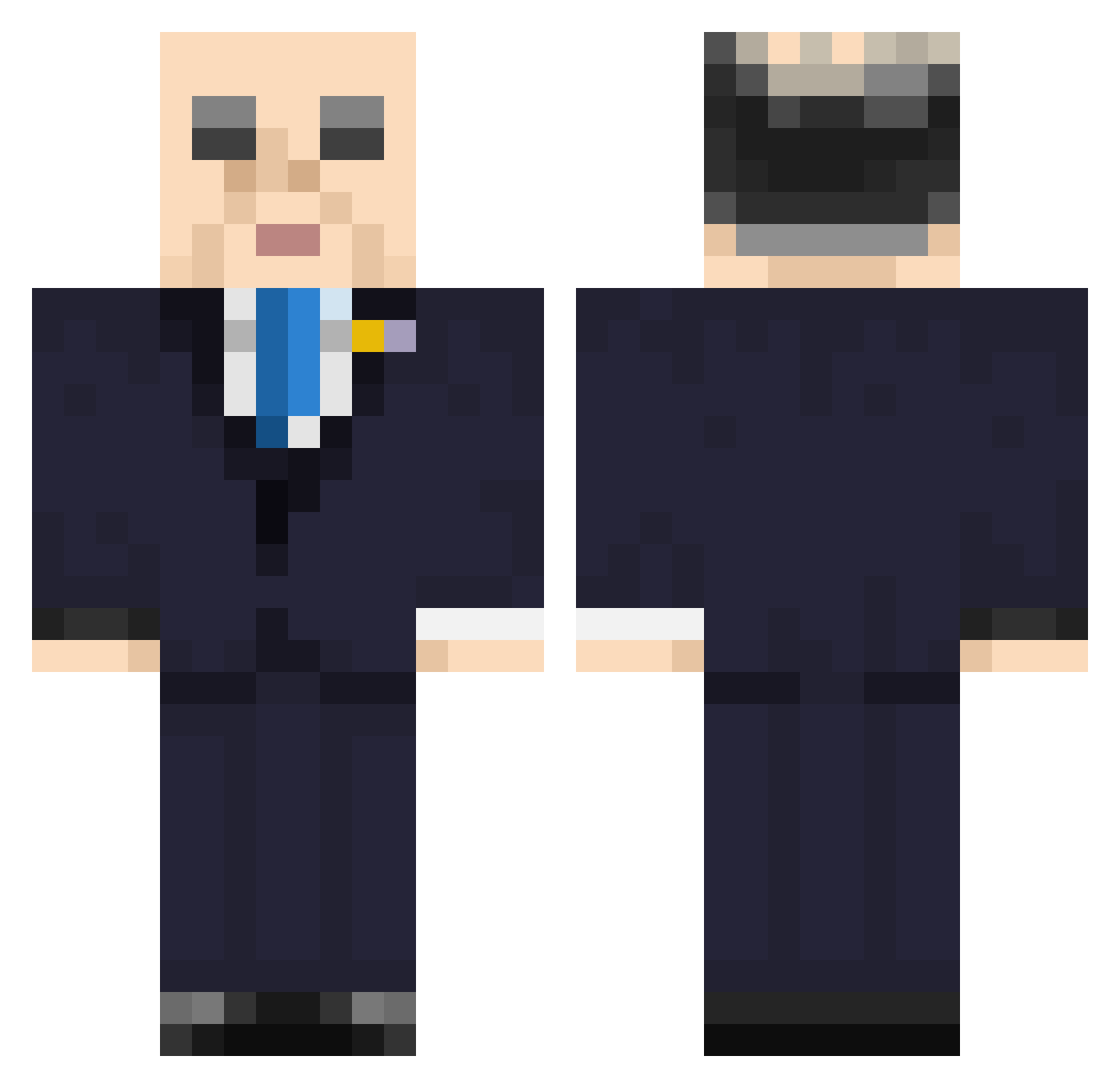 Shelsea54 Minecraft skin, front and back view
