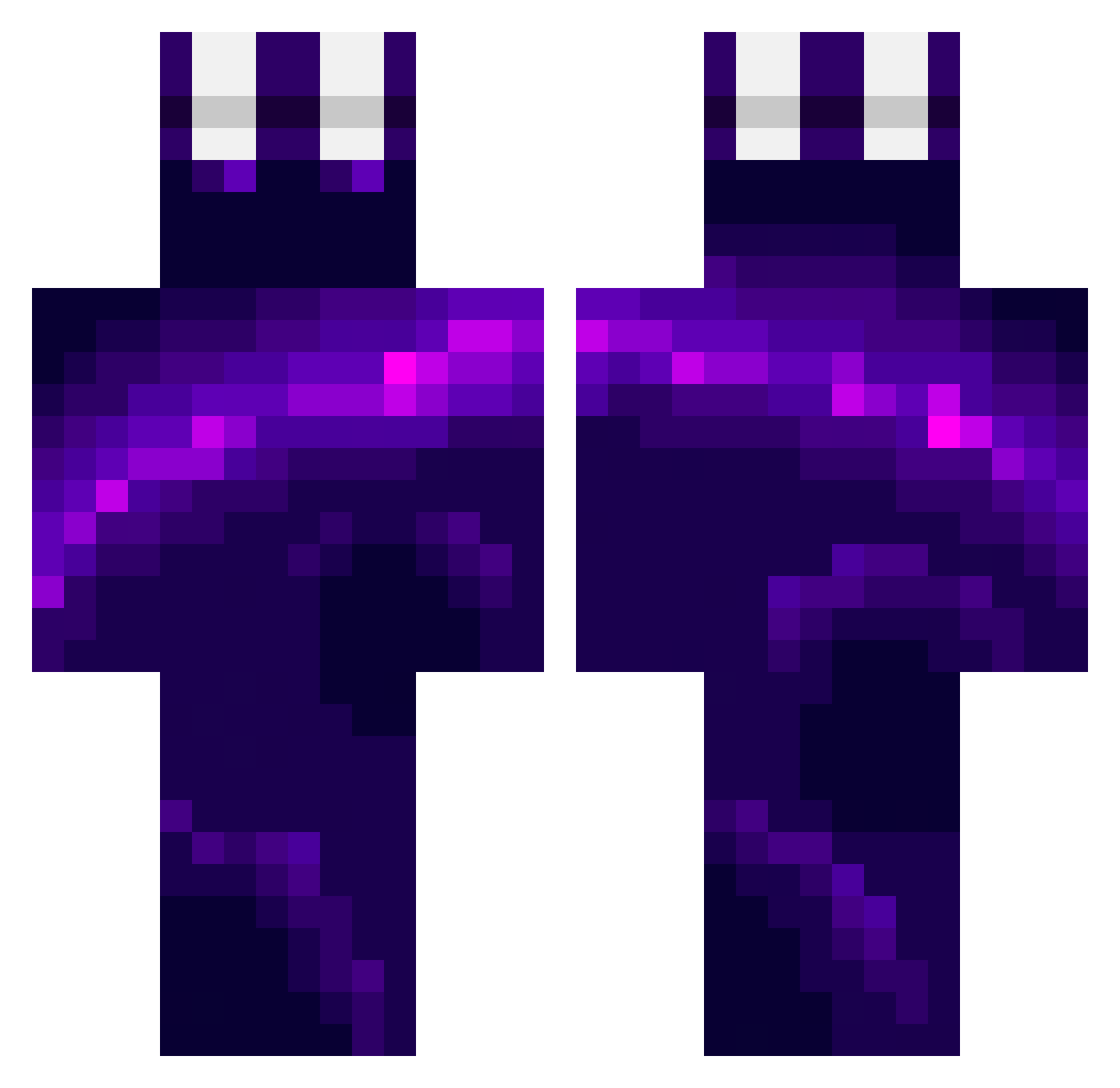 WeHigh Minecraft skin, front and back view