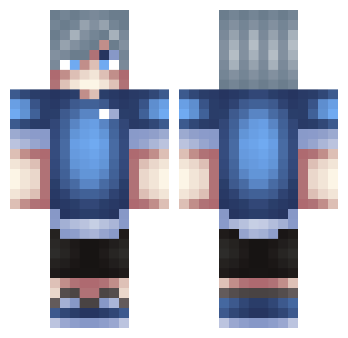 Cort1 Minecraft skin, front and back view