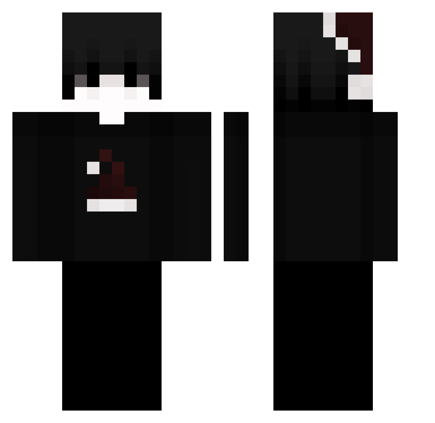 ZellicNA Minecraft skin, front and back view