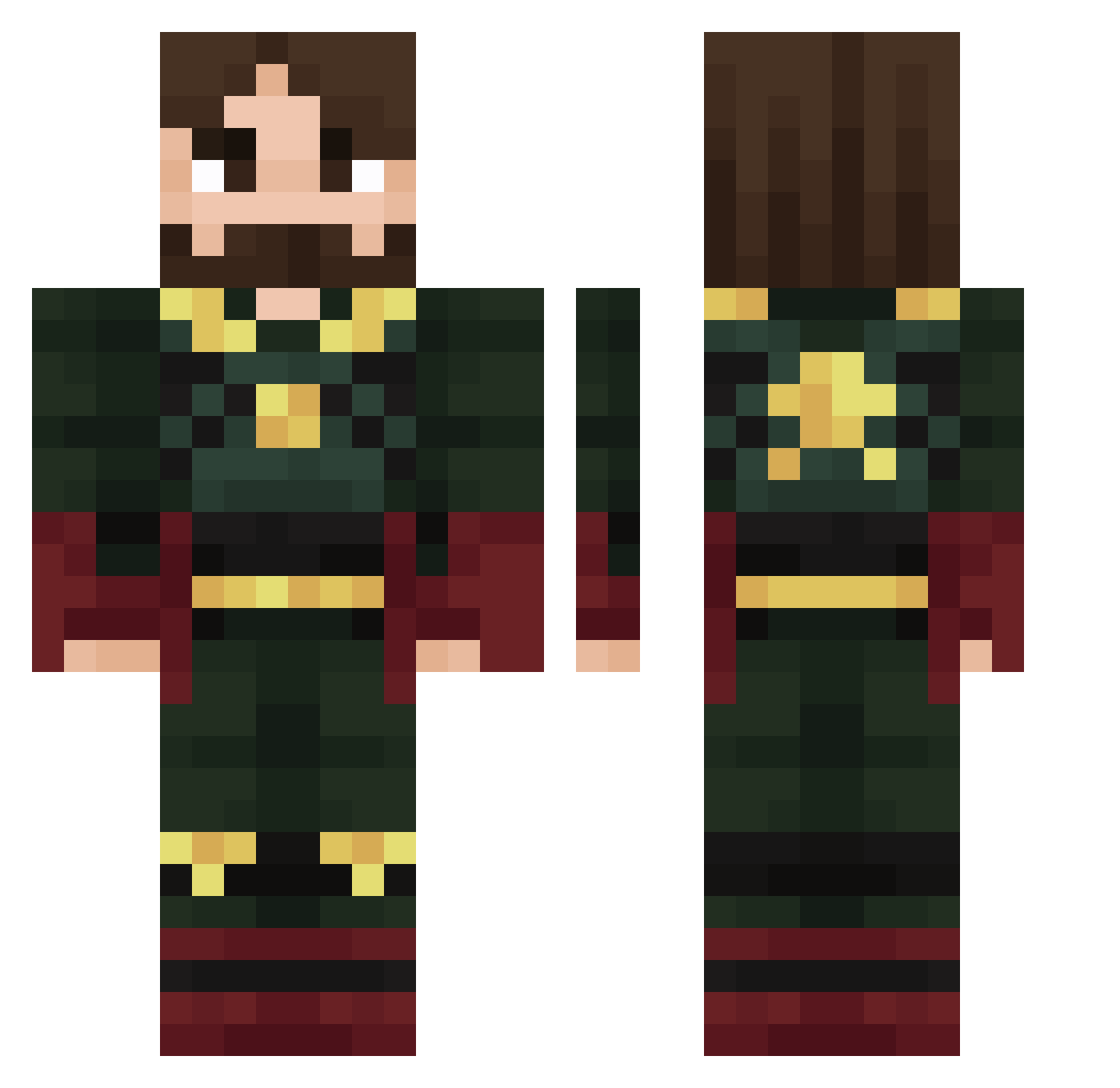 Harry25534 Minecraft skin, front and back view