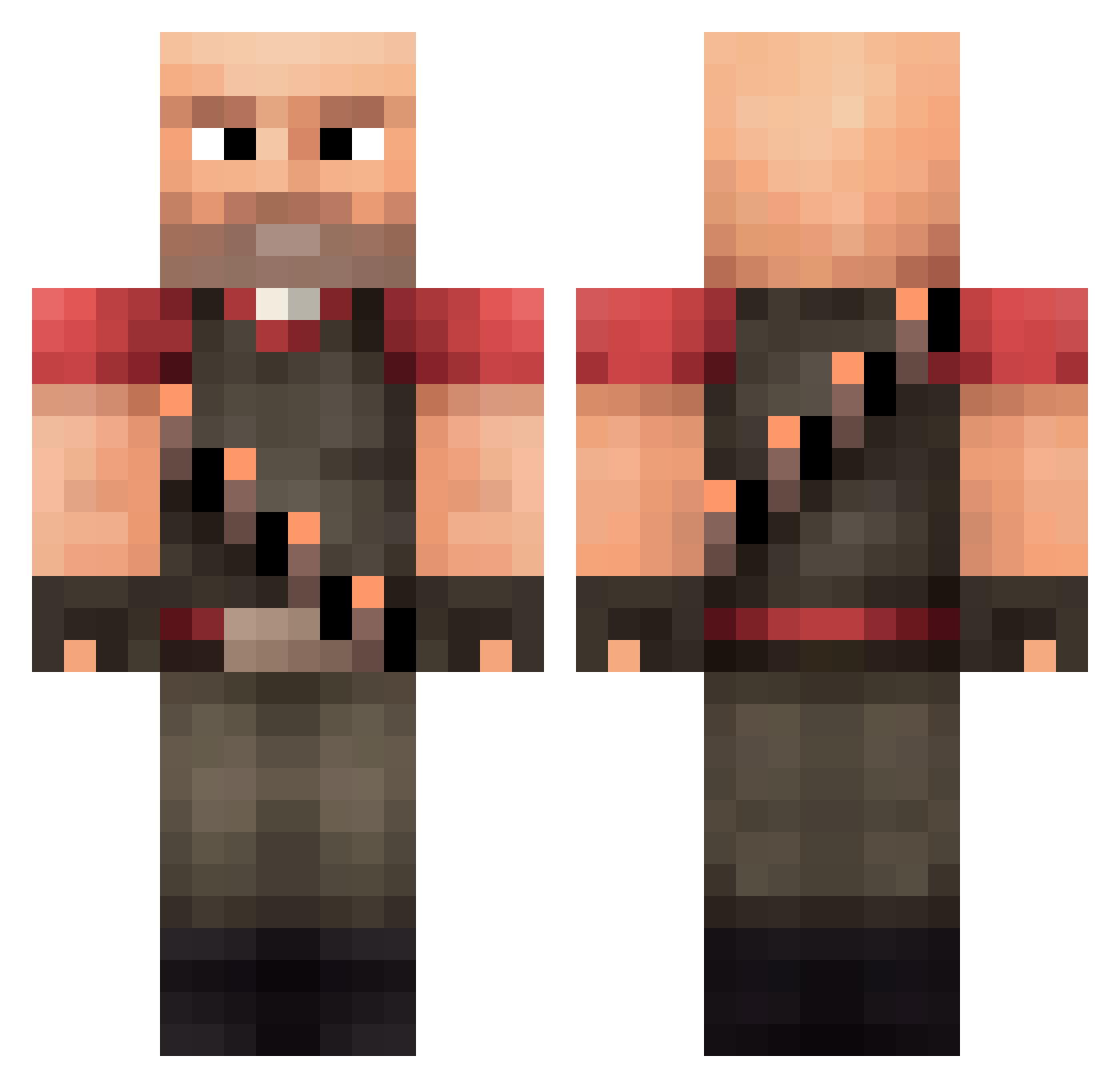 entek12 Minecraft skin, front and back view