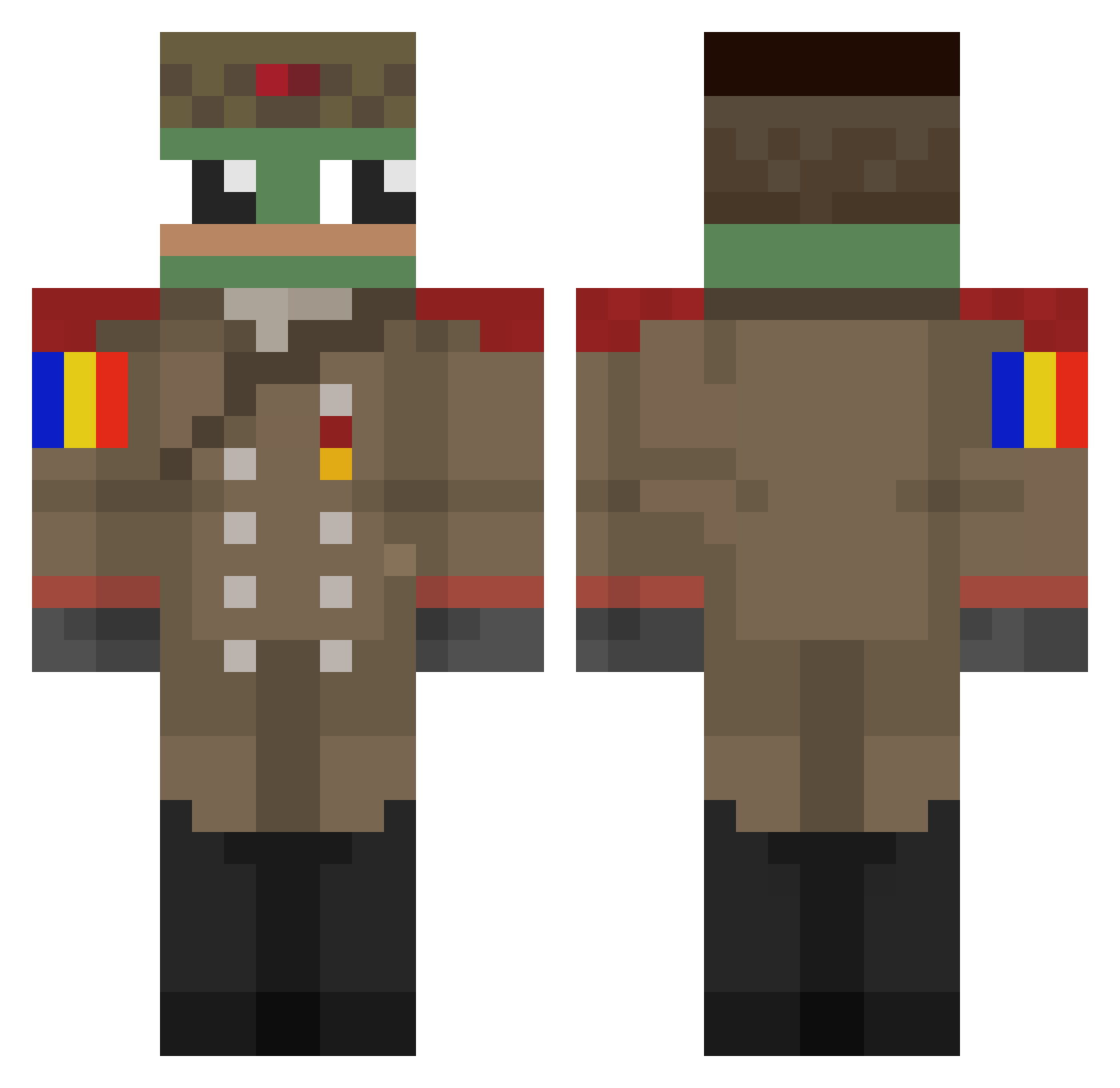 Davidxyz77 Minecraft skin, front and back view